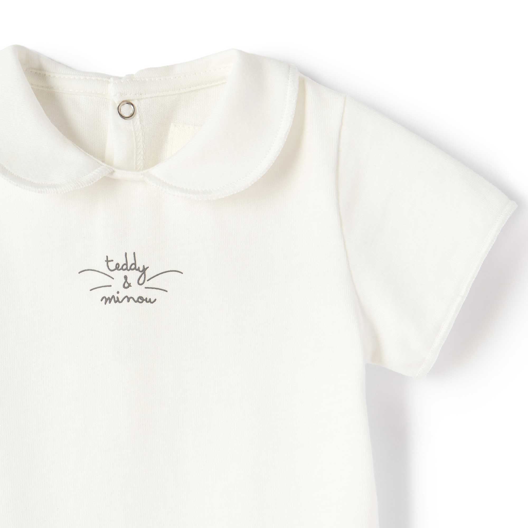 Baby Boys & Girls White Cotton Babysuit