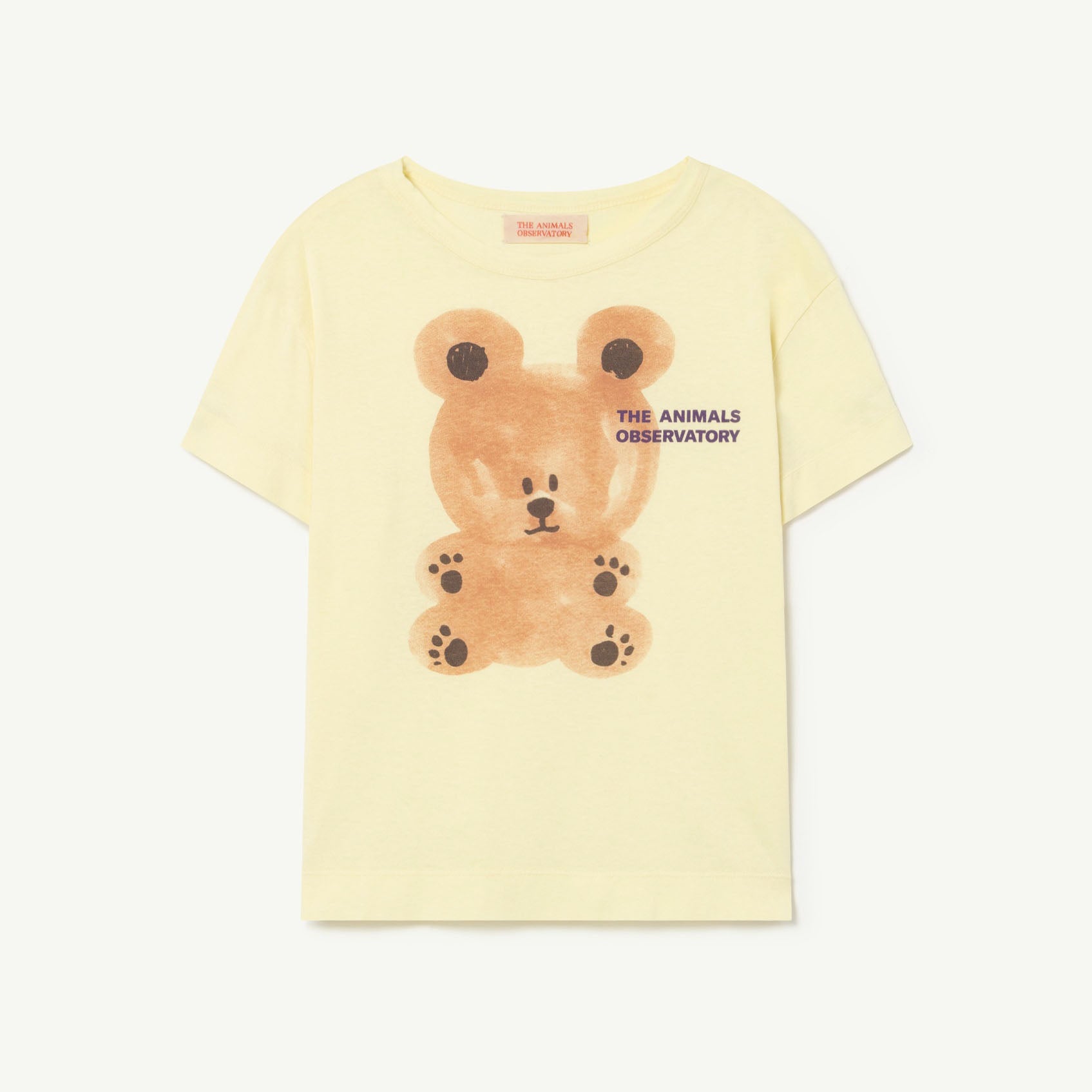 Boys & Girls Yellow Bear Printed Cotton T-Shirt