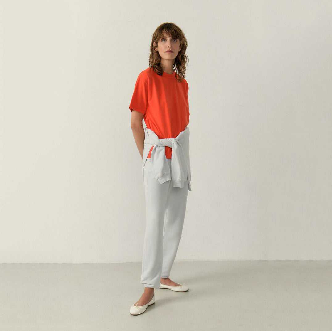 Girls Orange Red Cotton T-Shirt