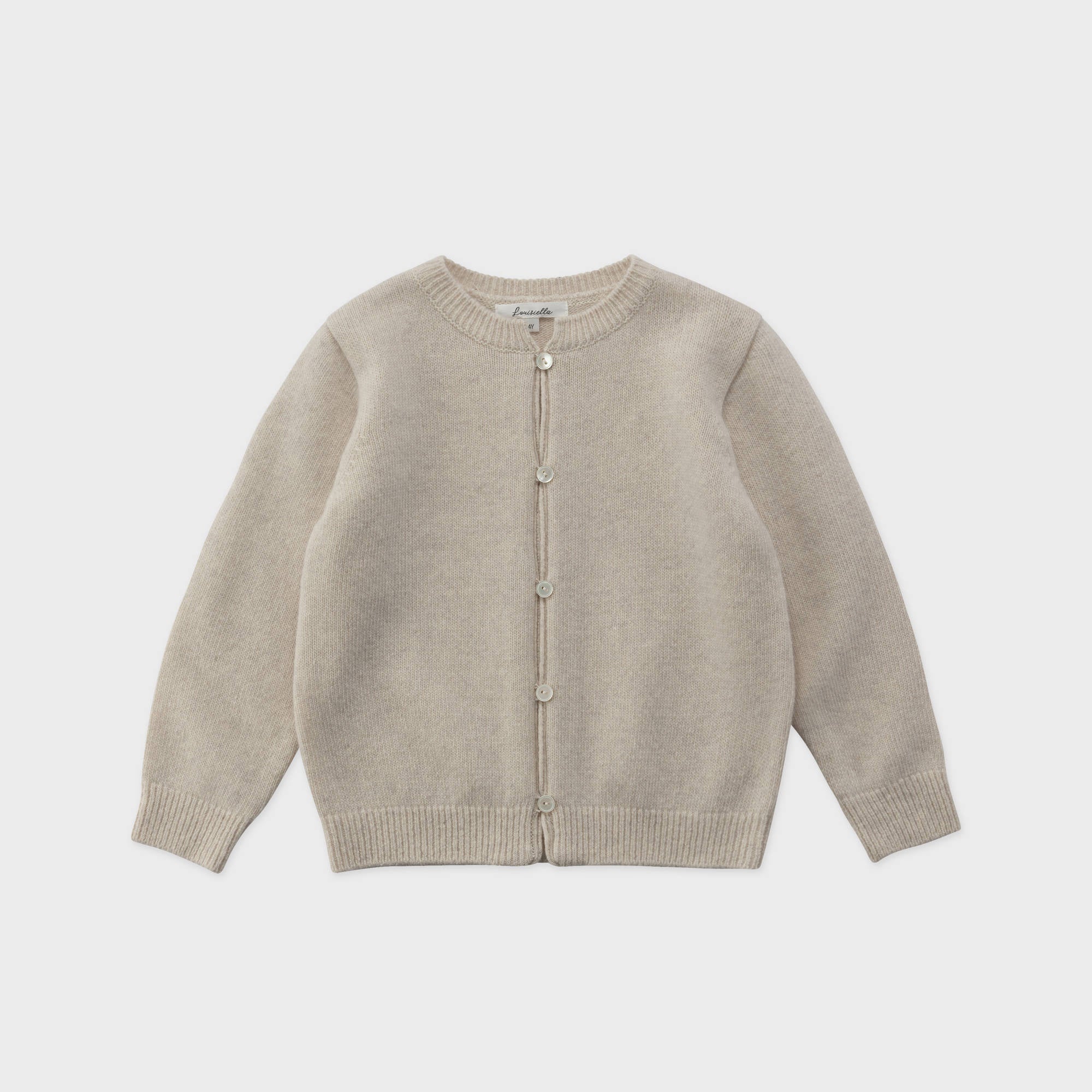 Girls Beige Wool Cardigan