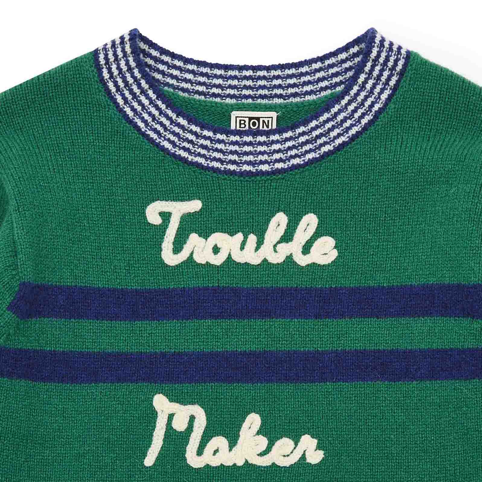 Boys Green Logo Sweater