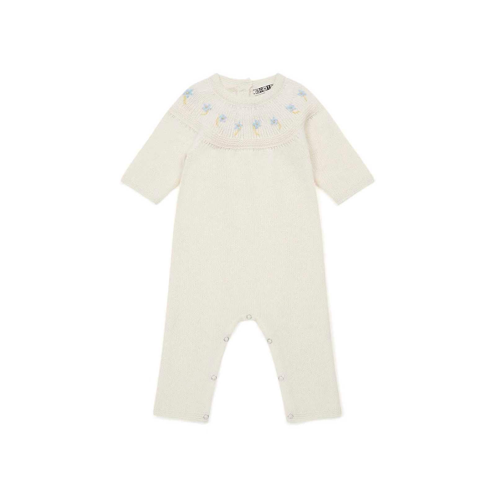 Baby Boys & Girls White Wool Babysuit