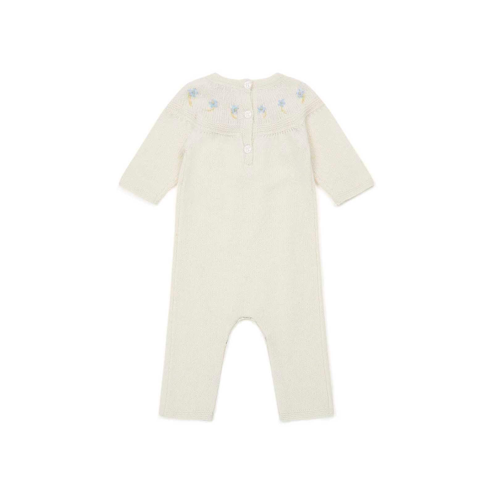 Baby Boys & Girls White Wool Babysuit