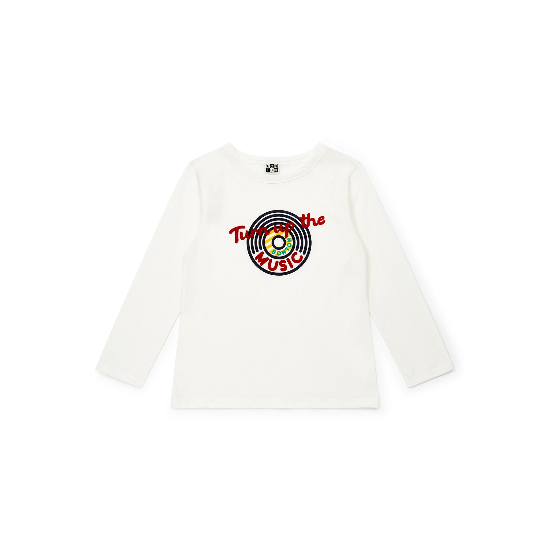 Boys White Printed Cotton T-Shirt