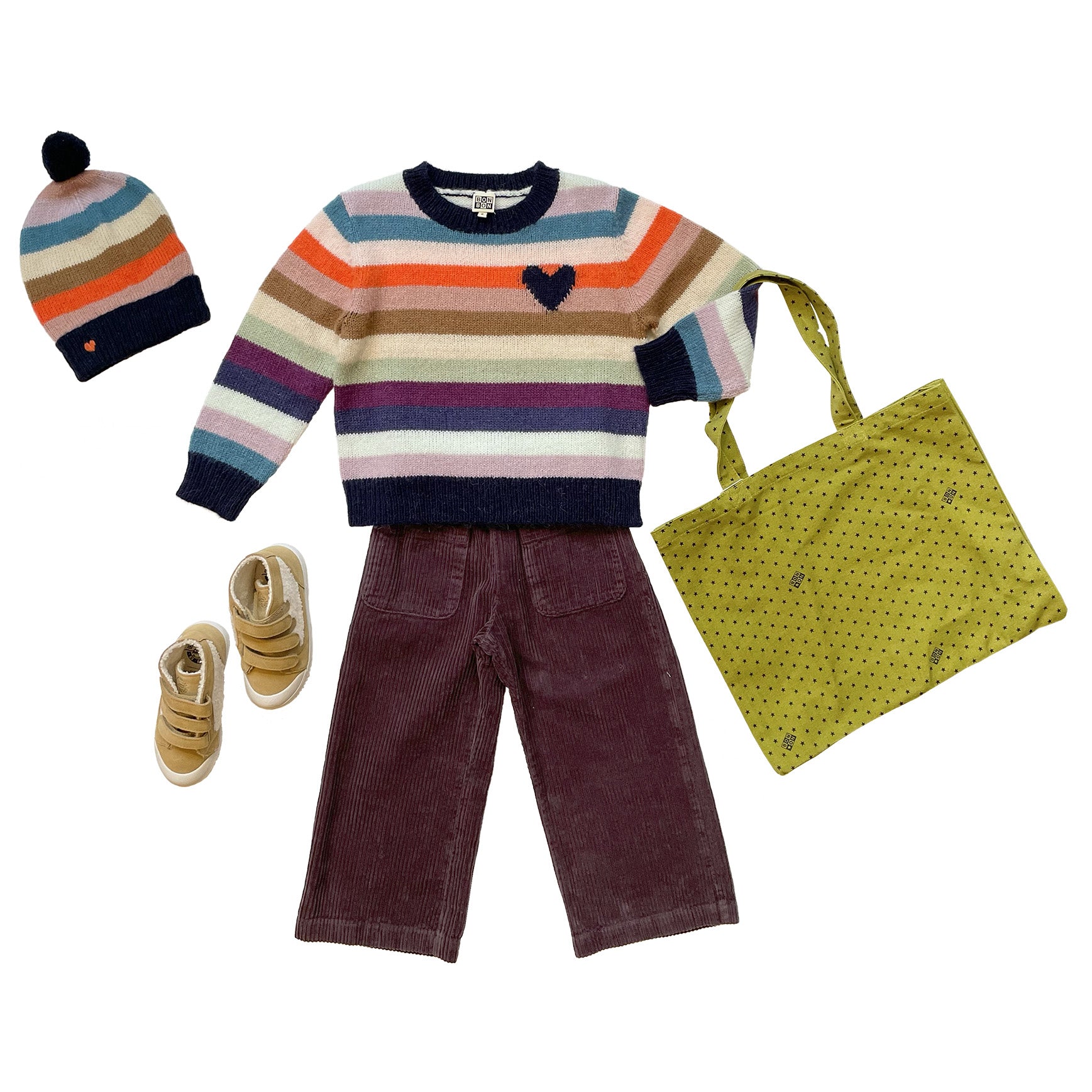 Girls Multicolor Stripes Sweater