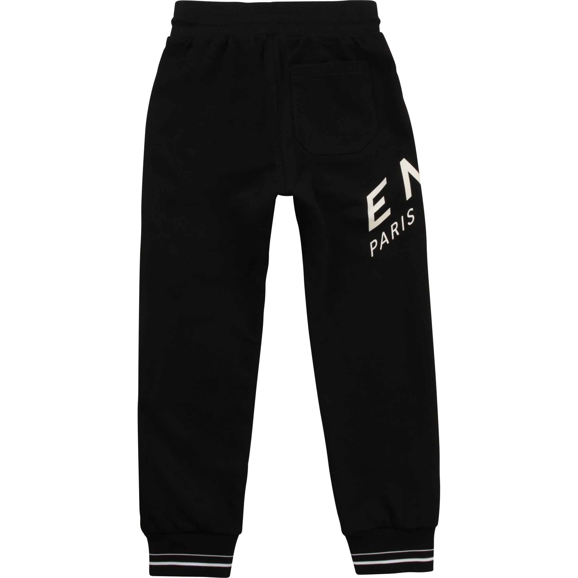 Boys Black Logo Cotton Trousers