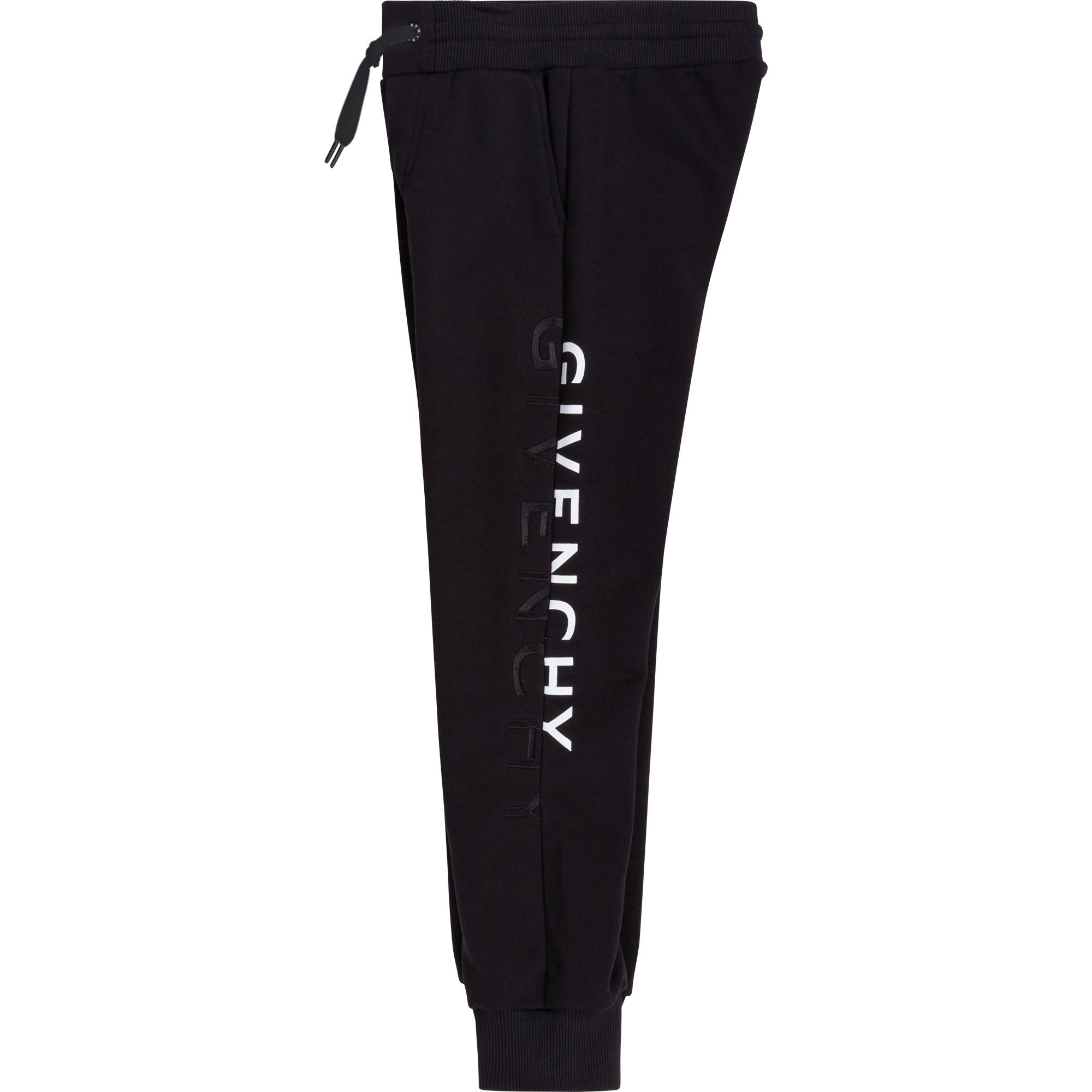 Boys Black Logo Cotton Trousers