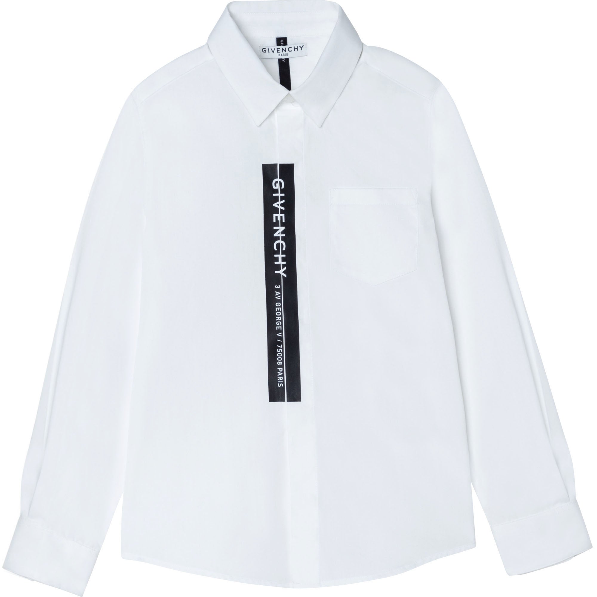 Boys White Logo Cotton Shirt