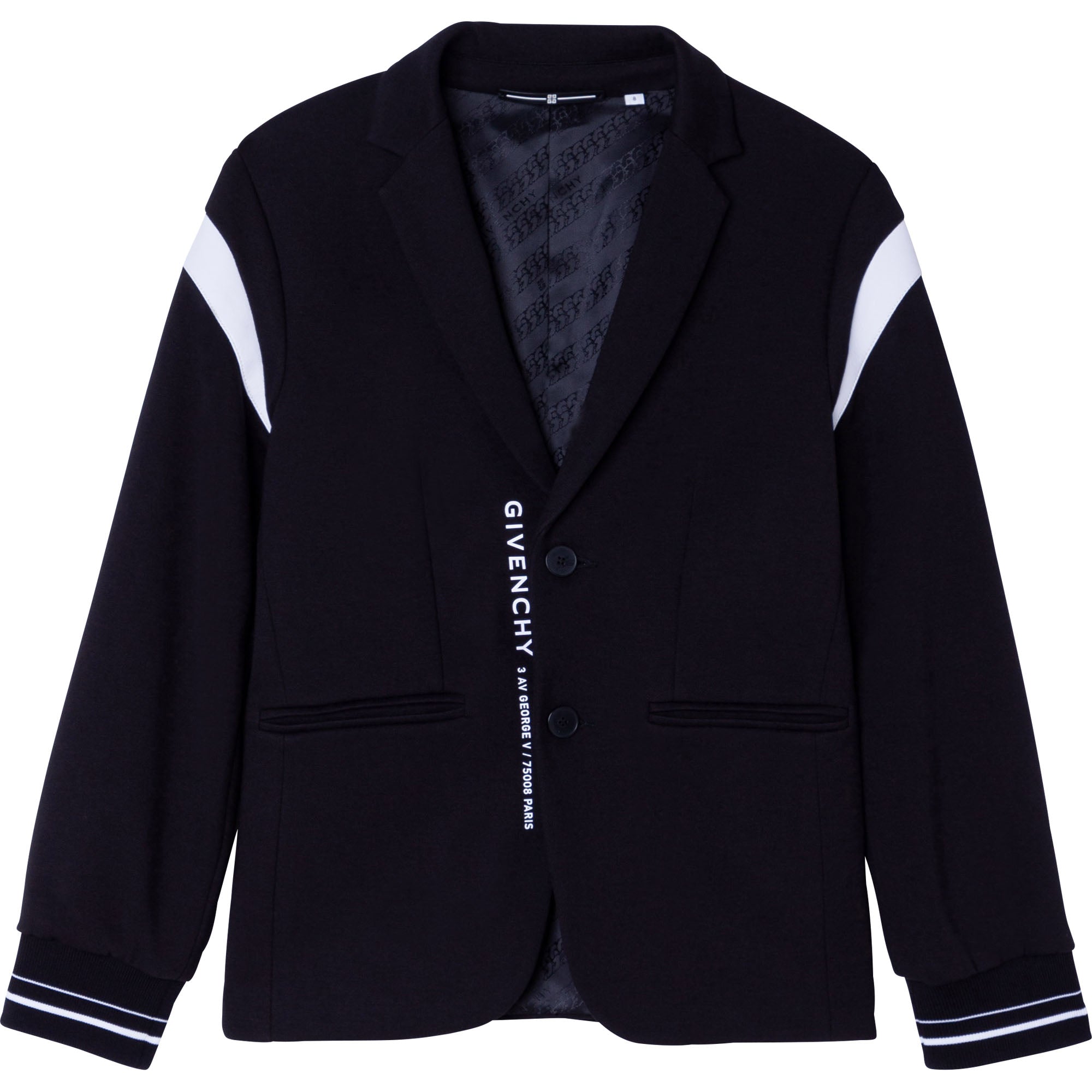 Boys Black Logo Suit Coat