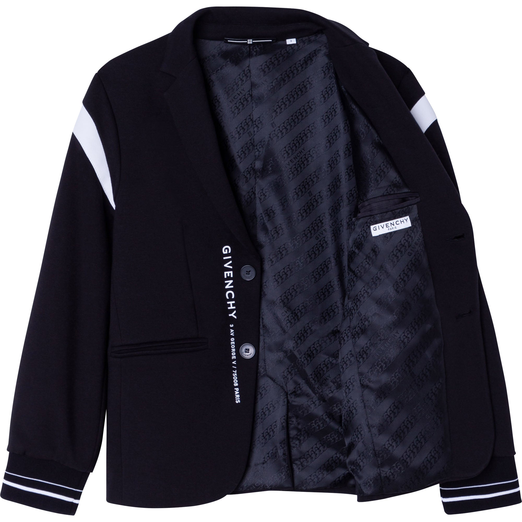 Boys Black Logo Suit Coat