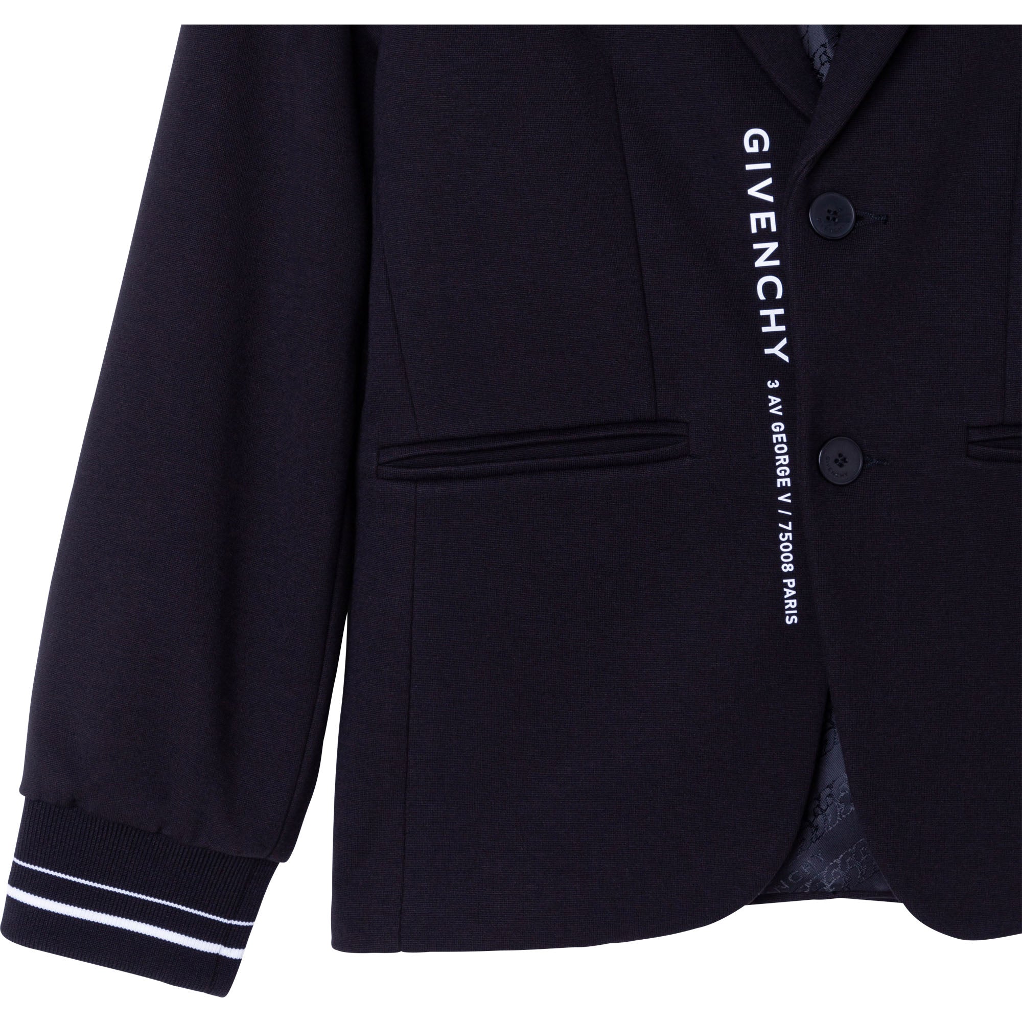 Boys Black Logo Suit Coat