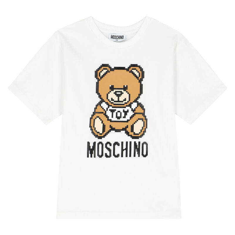 Boys & Girls White Bear Cotton T-Shirt