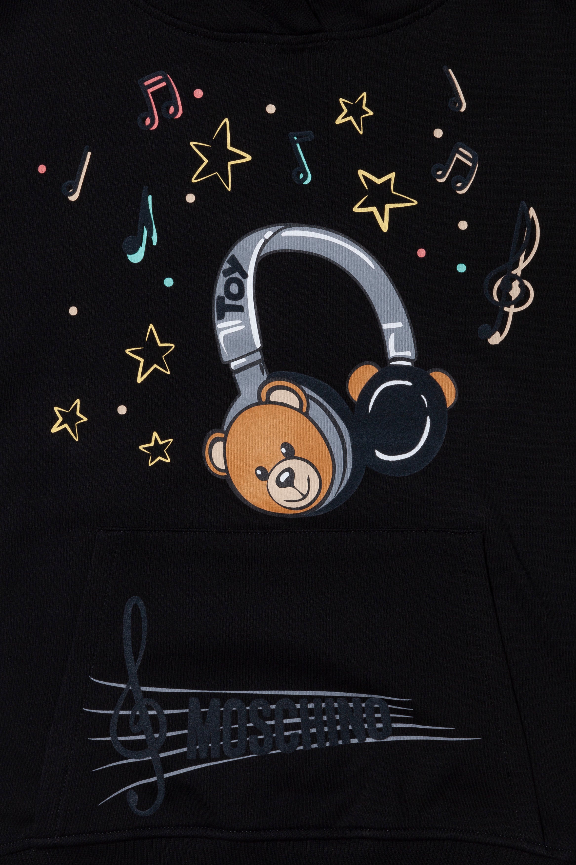 Boys & Girls Black Music Cotton Sweatshirt