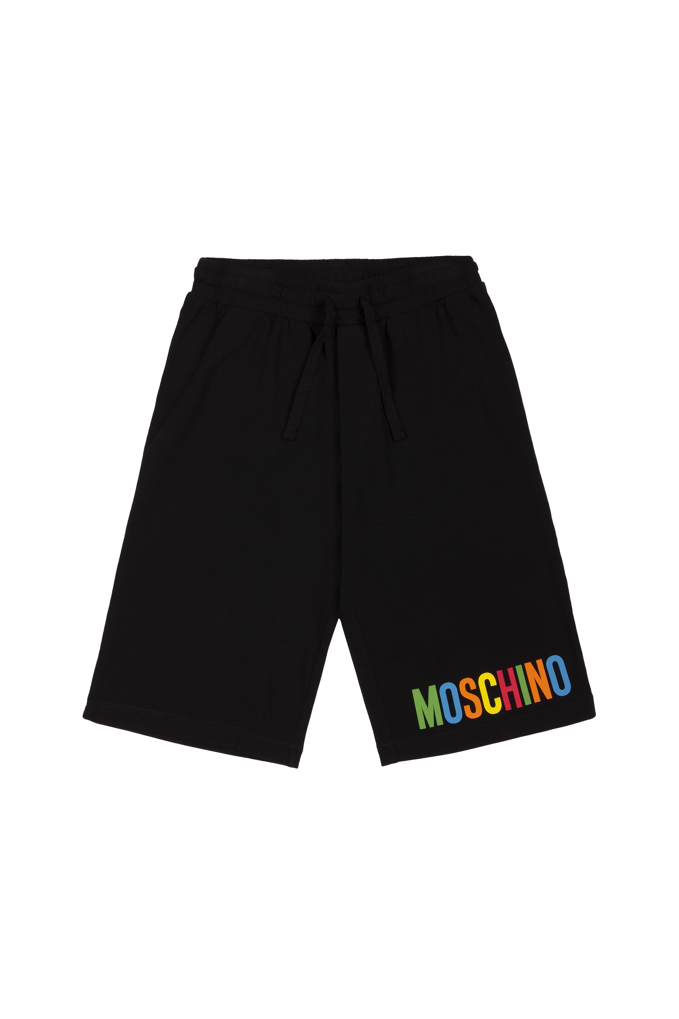 Boys Black Logo Cotton Shorts