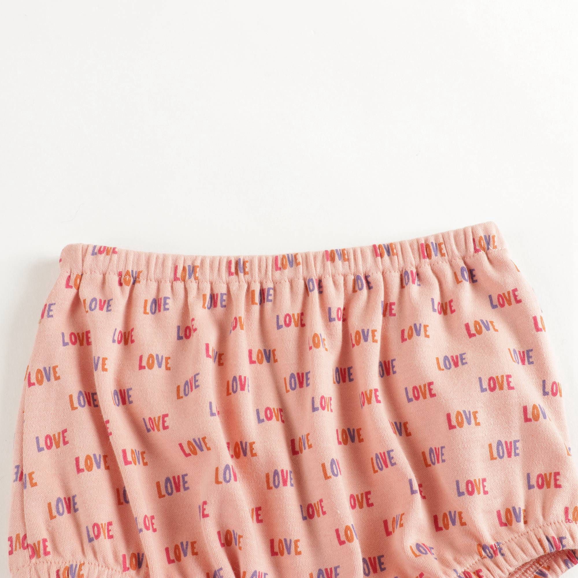 Baby Girls Pink LOVE Bloomer