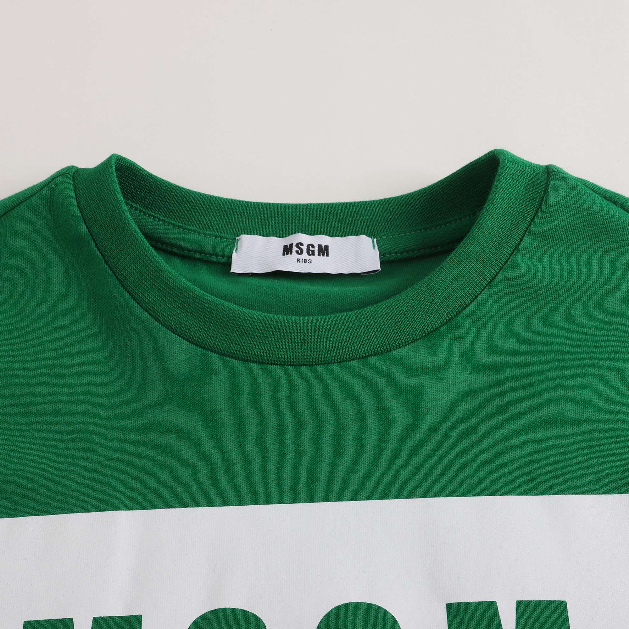 Boys & Girls Green Logo Cotton T-Shirt