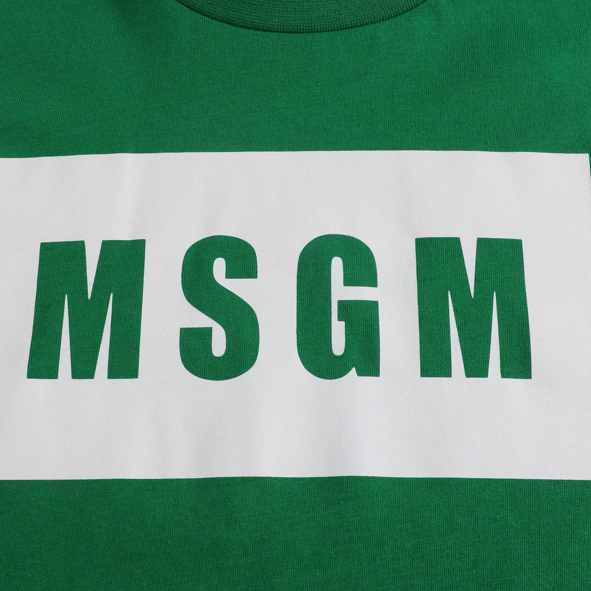 Boys & Girls Green Logo Cotton T-Shirt