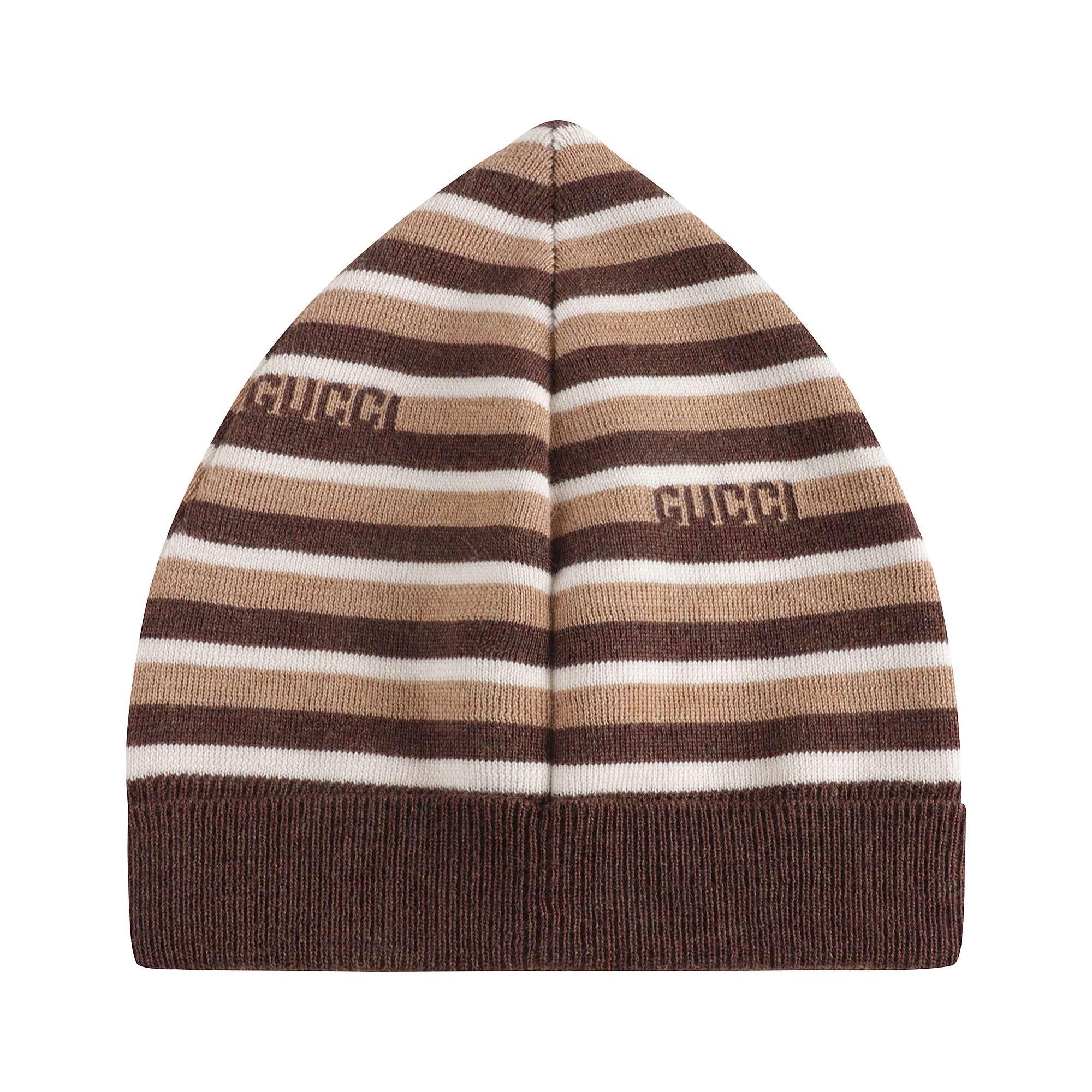 Boys & Girls Beige Logo Wool Hat