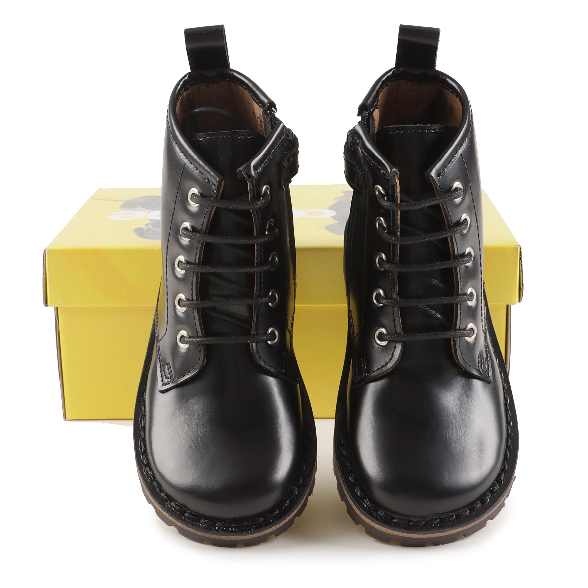 Boys & Girls Black Leather Boots