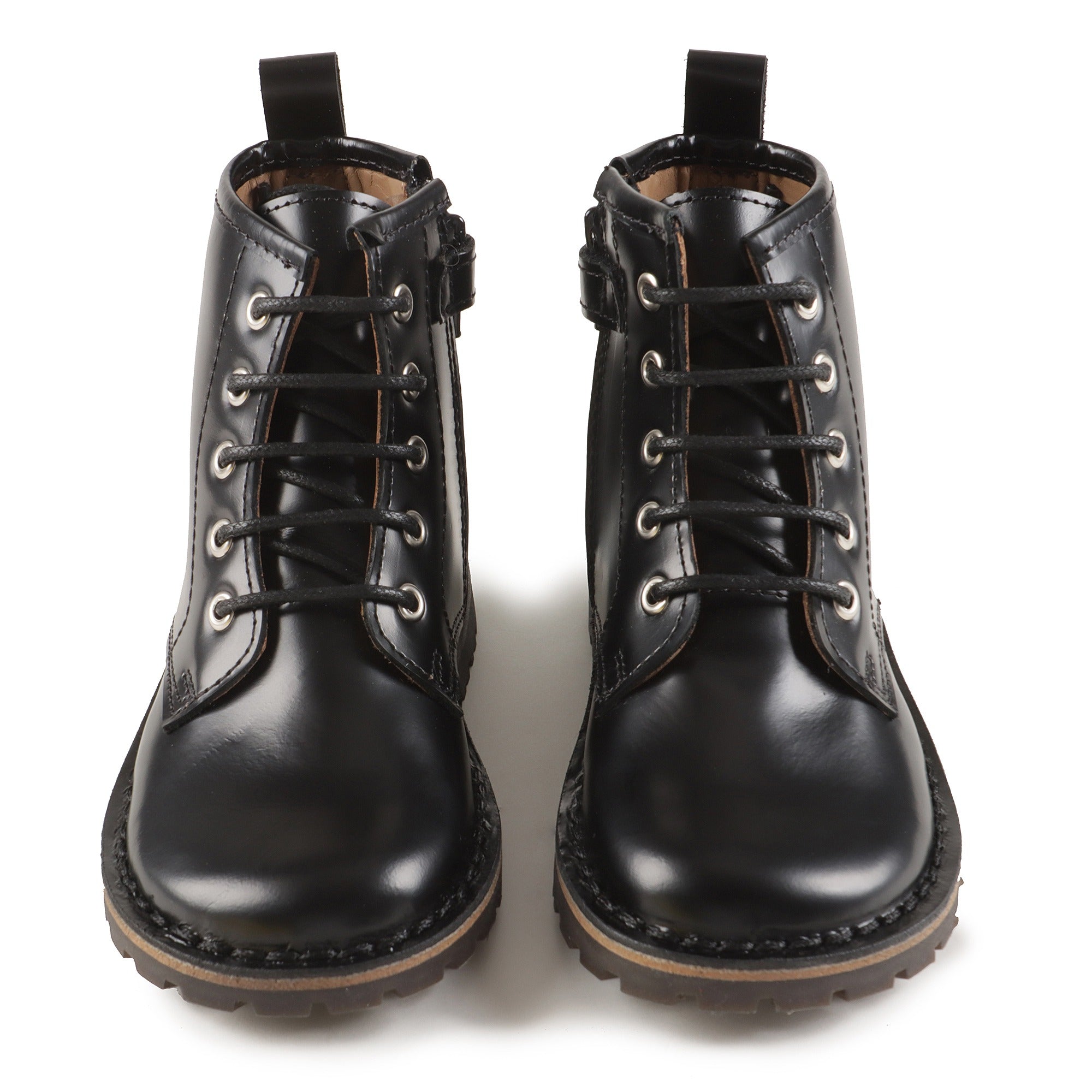 Boys & Girls Black Leather Boots