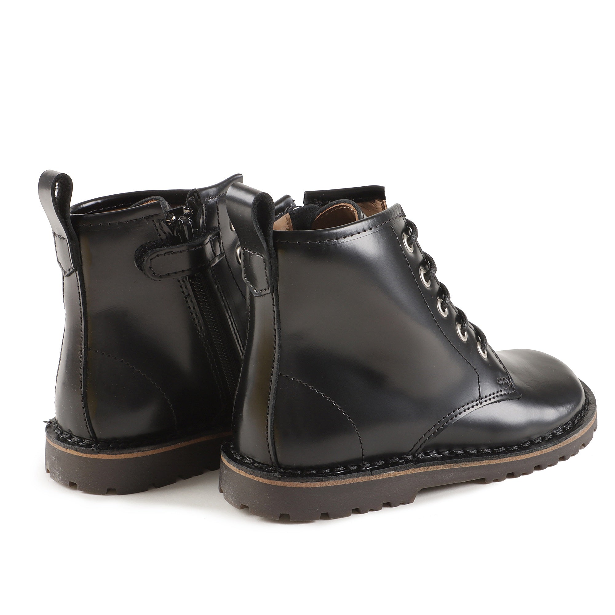 Boys & Girls Black Leather Boots