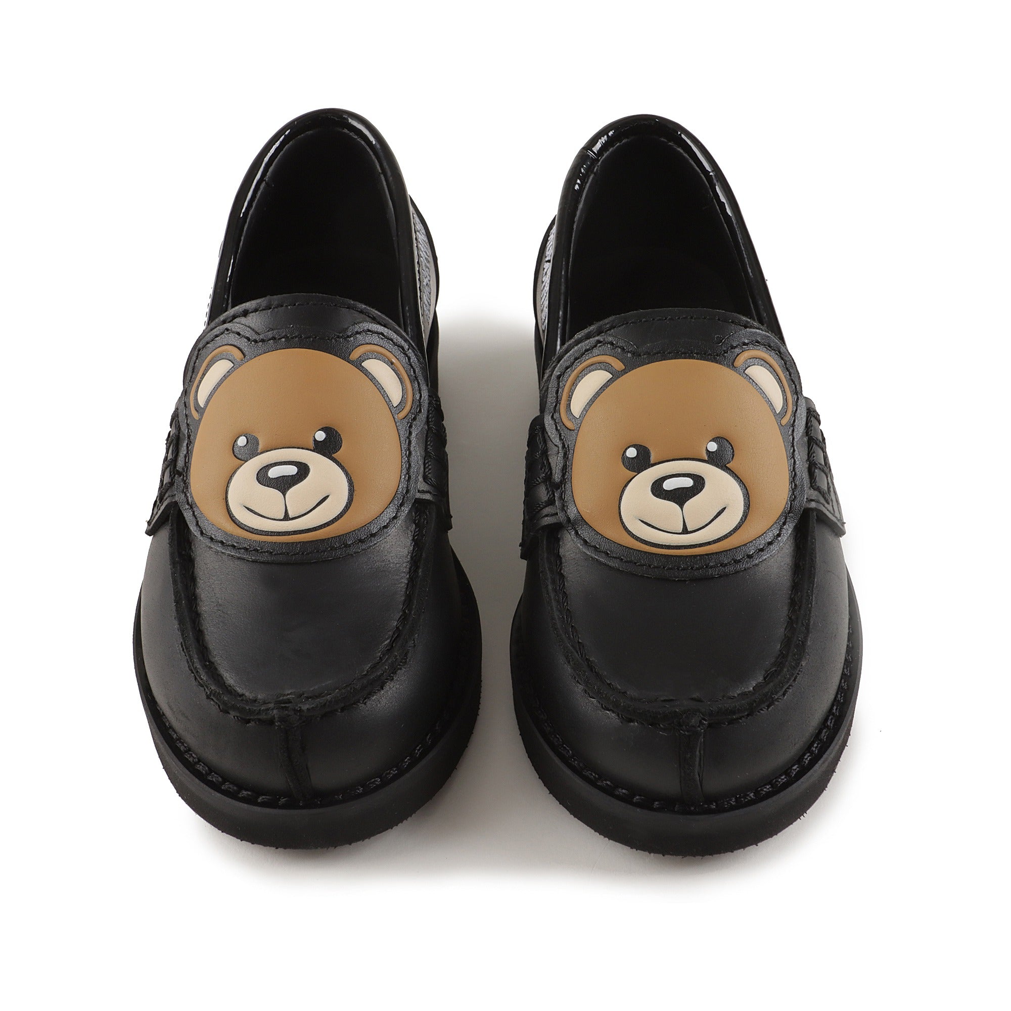 Boys & Girls Black Teddy Bear Flat Shoes