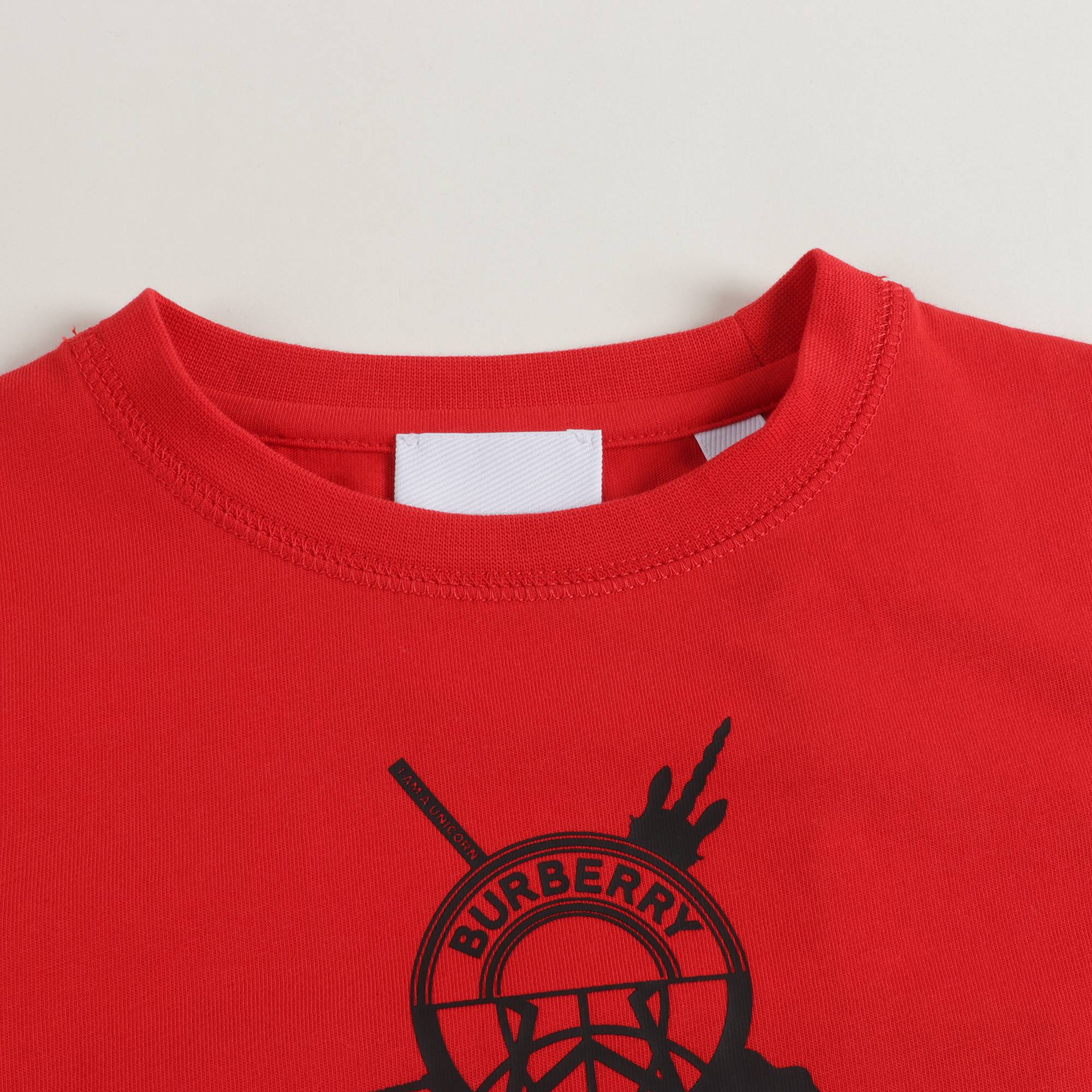 Boys & Girls Bright Red Cotton T-Shirt