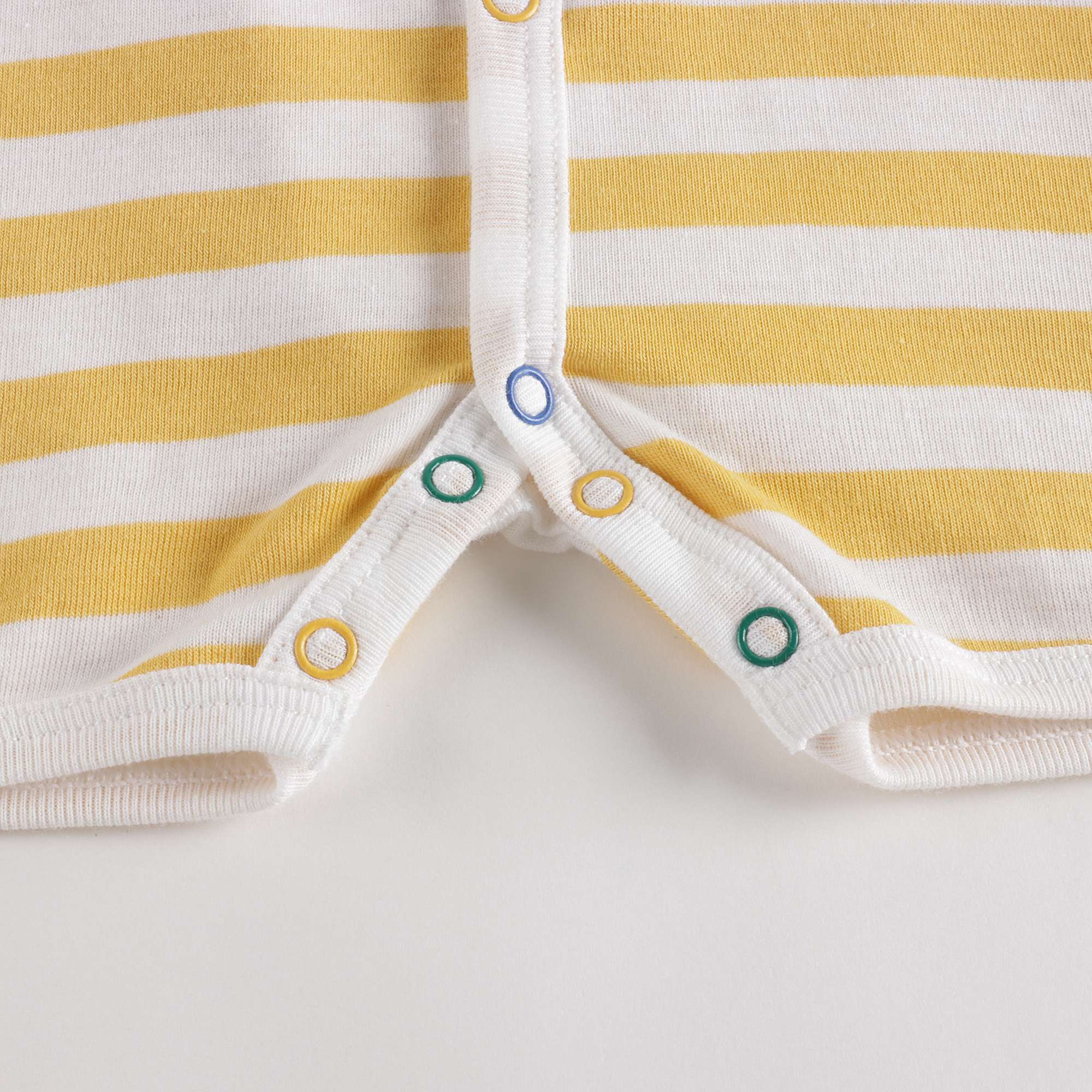 Baby Boys Yellow Stripes Cotton Babysuit