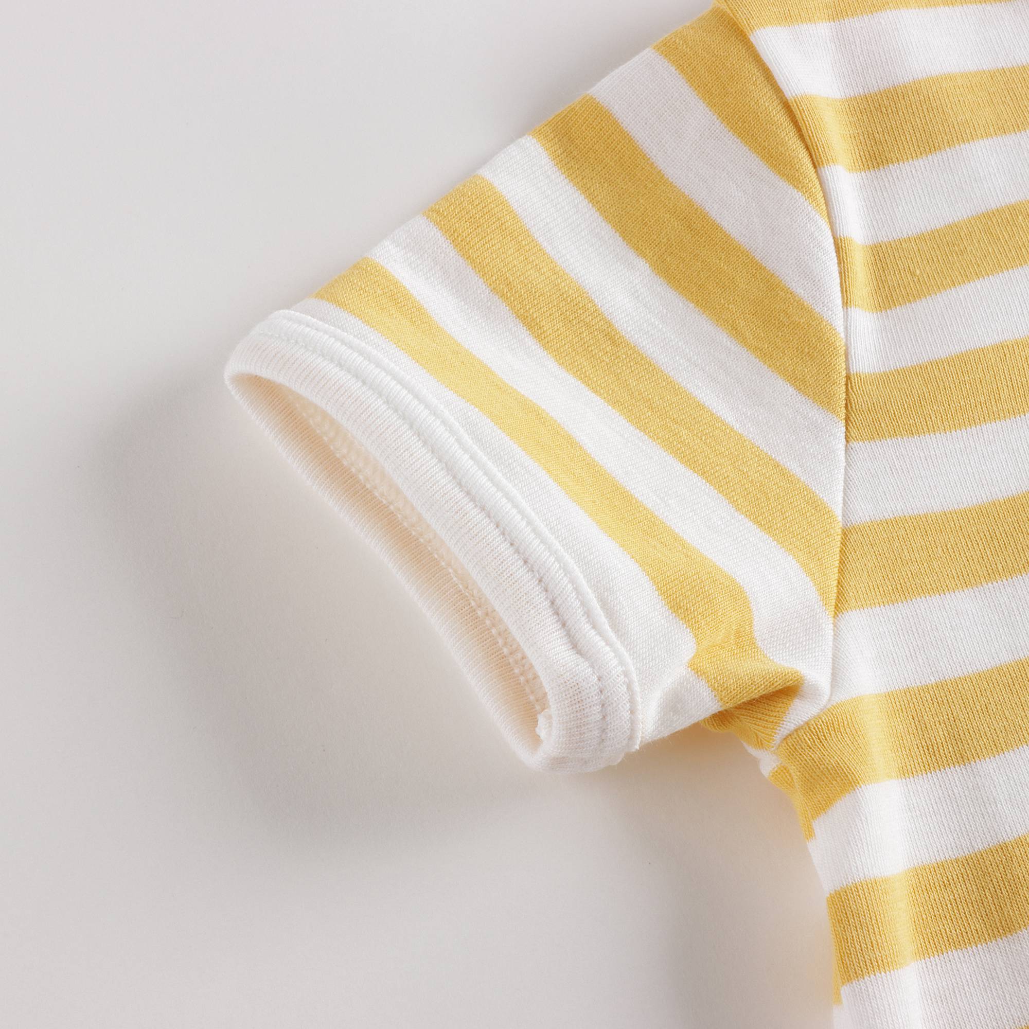 Baby Boys Yellow Stripes Cotton Babysuit