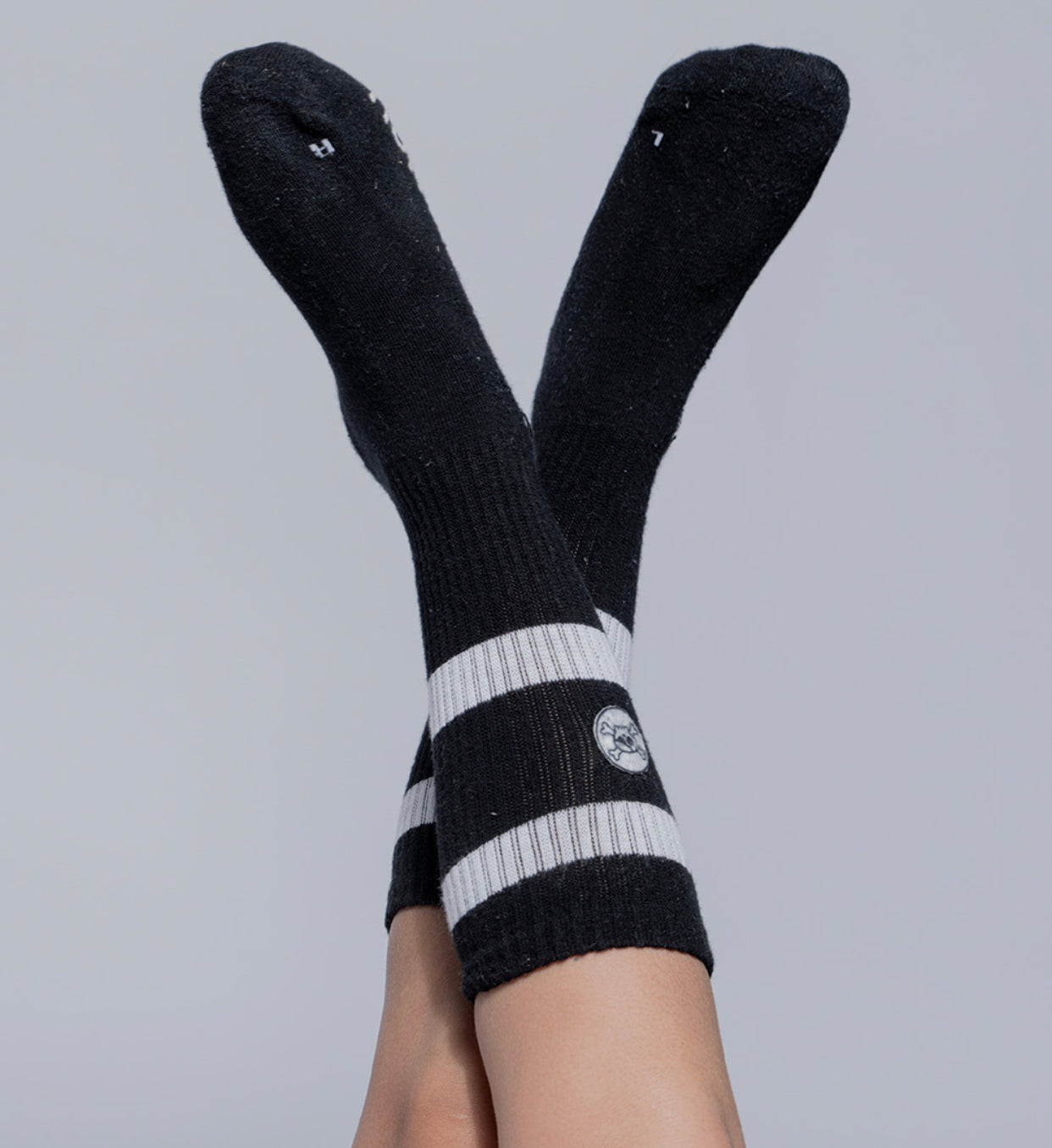 Boys & Girls Black Logo Socks