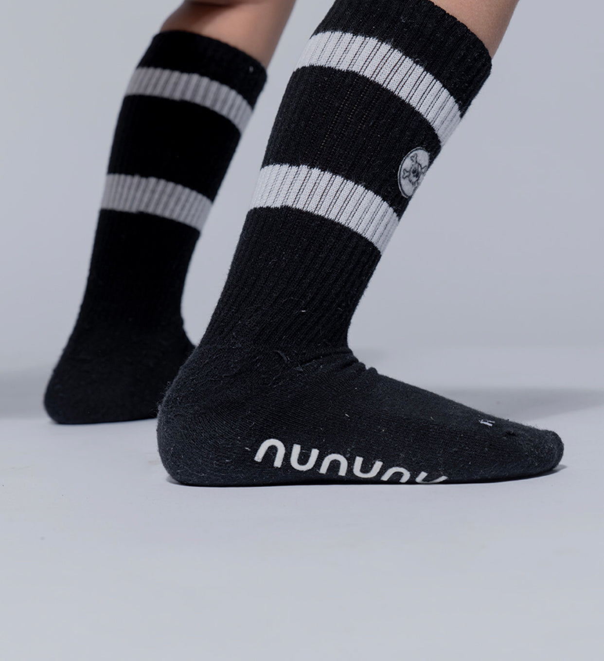 Boys & Girls Black Logo Socks