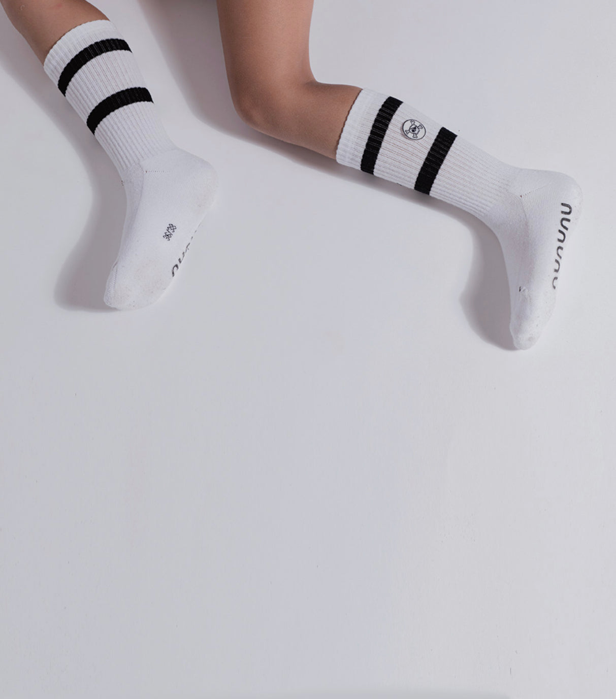 Boys & Girls White Logo Socks