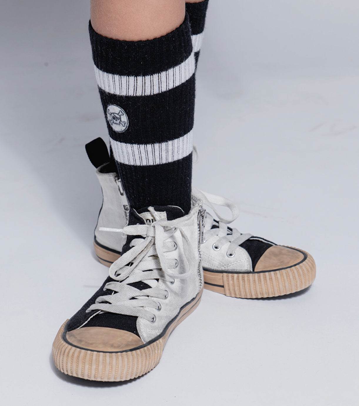 Boys & Girls Black Logo Socks