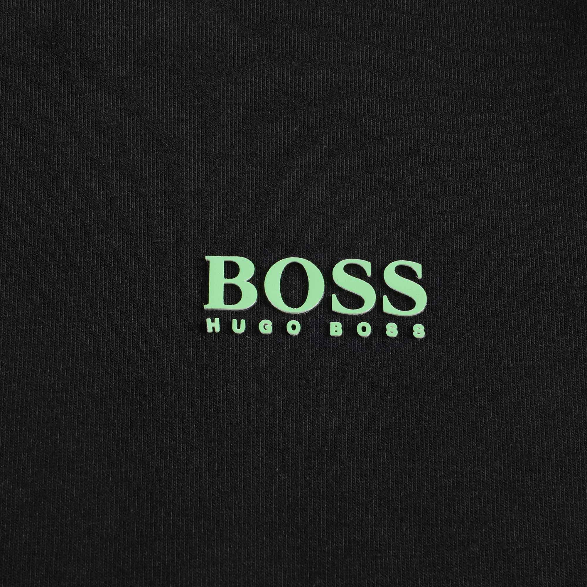 Boys Black Logo Cotton T-Shirt