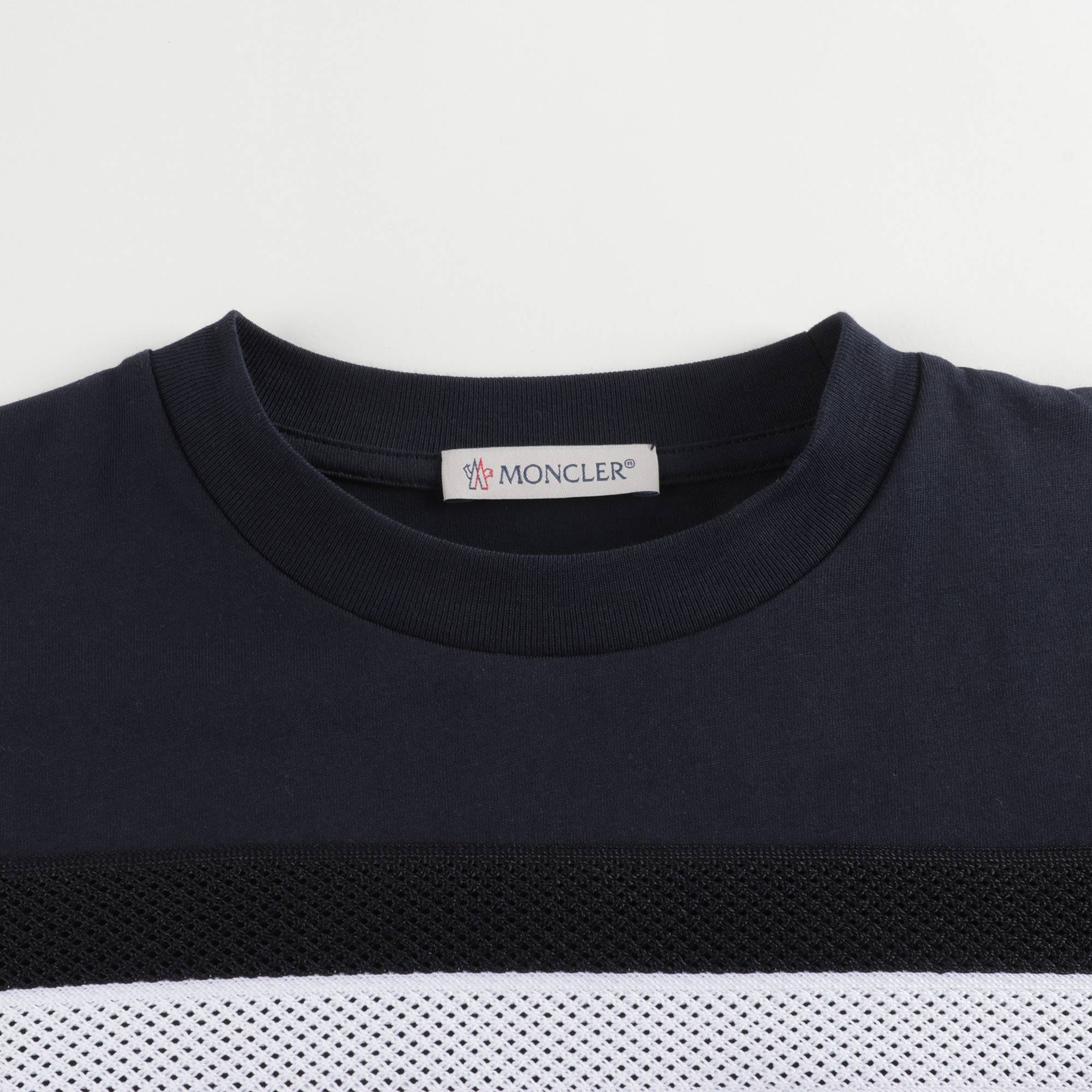 Boys Navy Striped Cotton T-Shirt