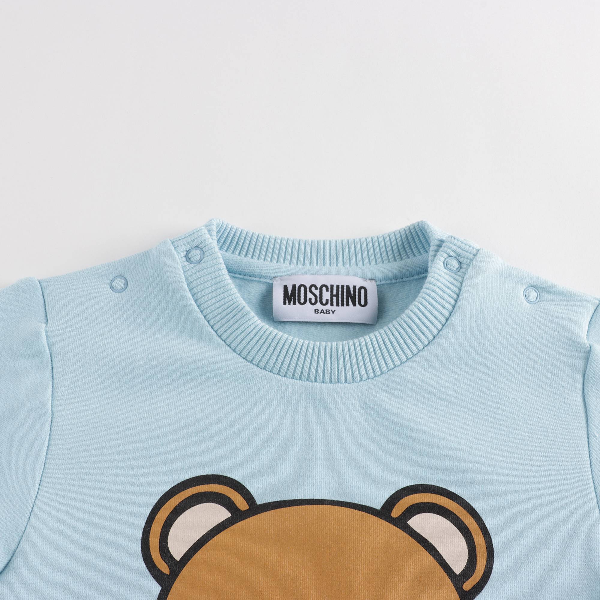 Baby Boys Blue Logo Cotton Babysuit