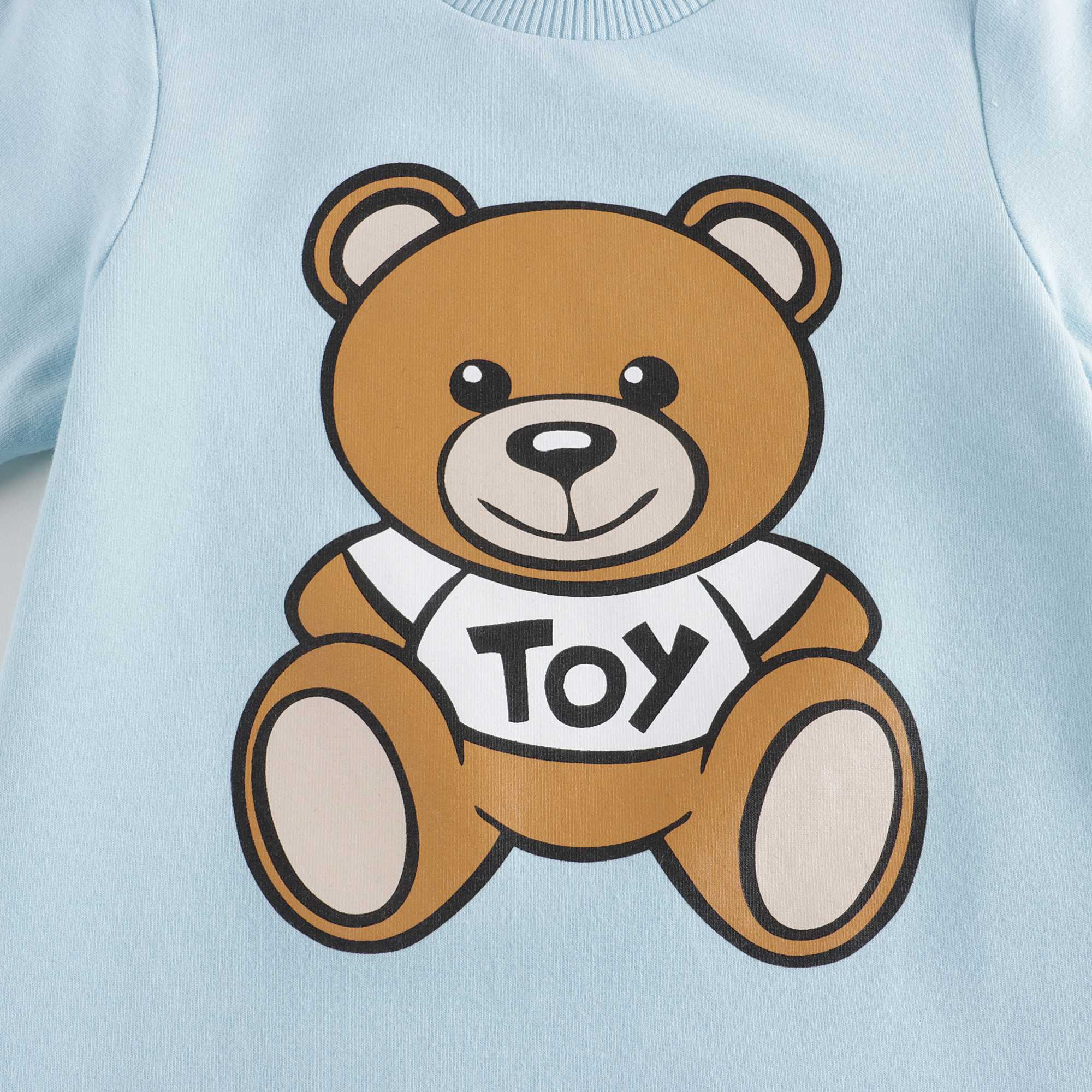 Baby Boys Blue Logo Cotton Babysuit