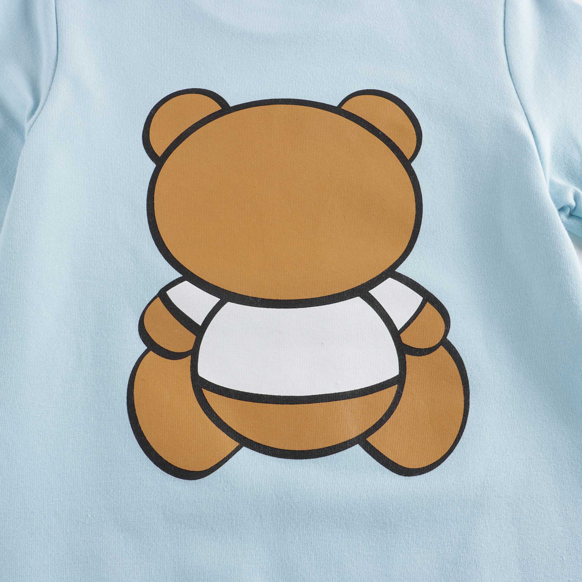 Baby Boys Blue Logo Cotton Babysuit