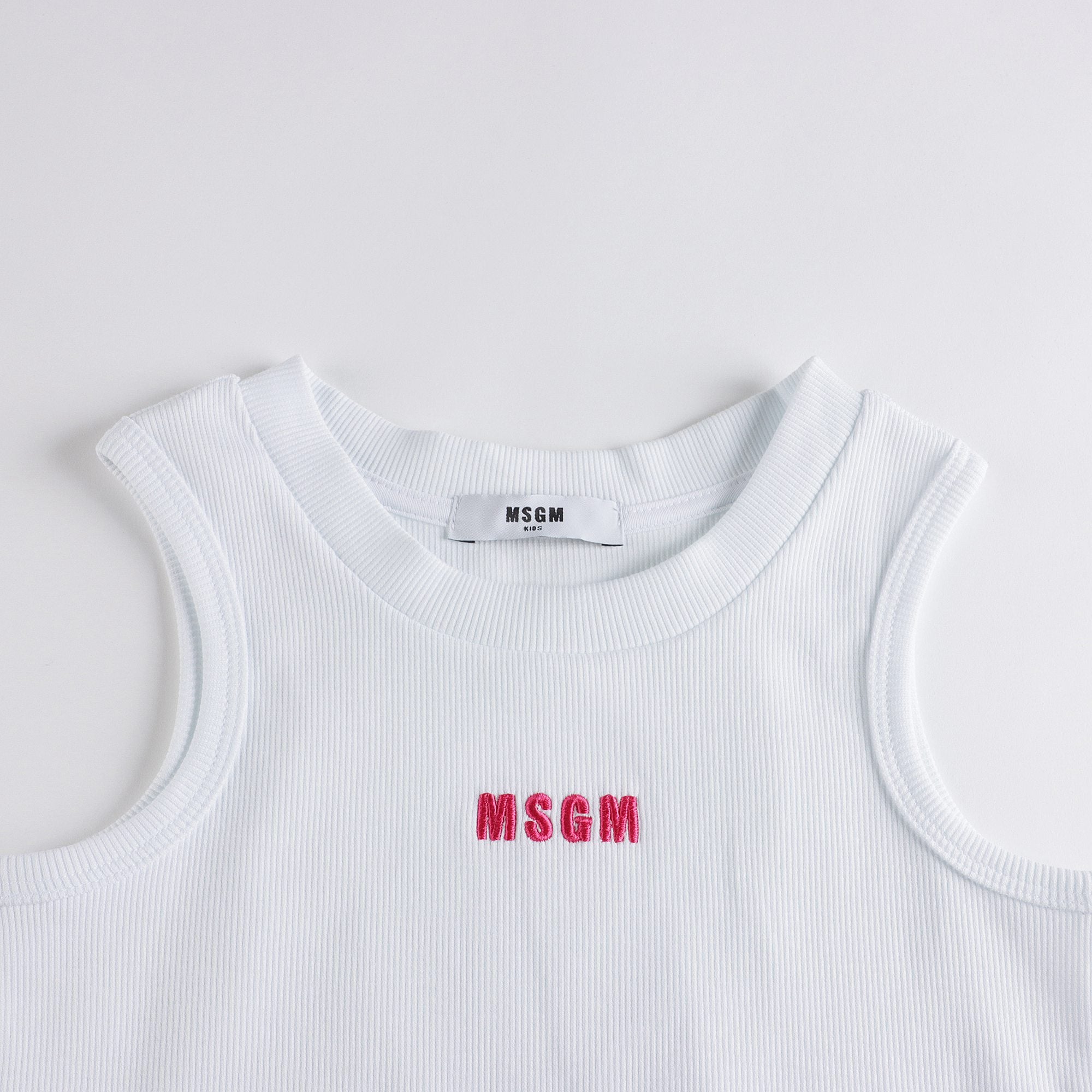 Boys White Logo Cotton Vest