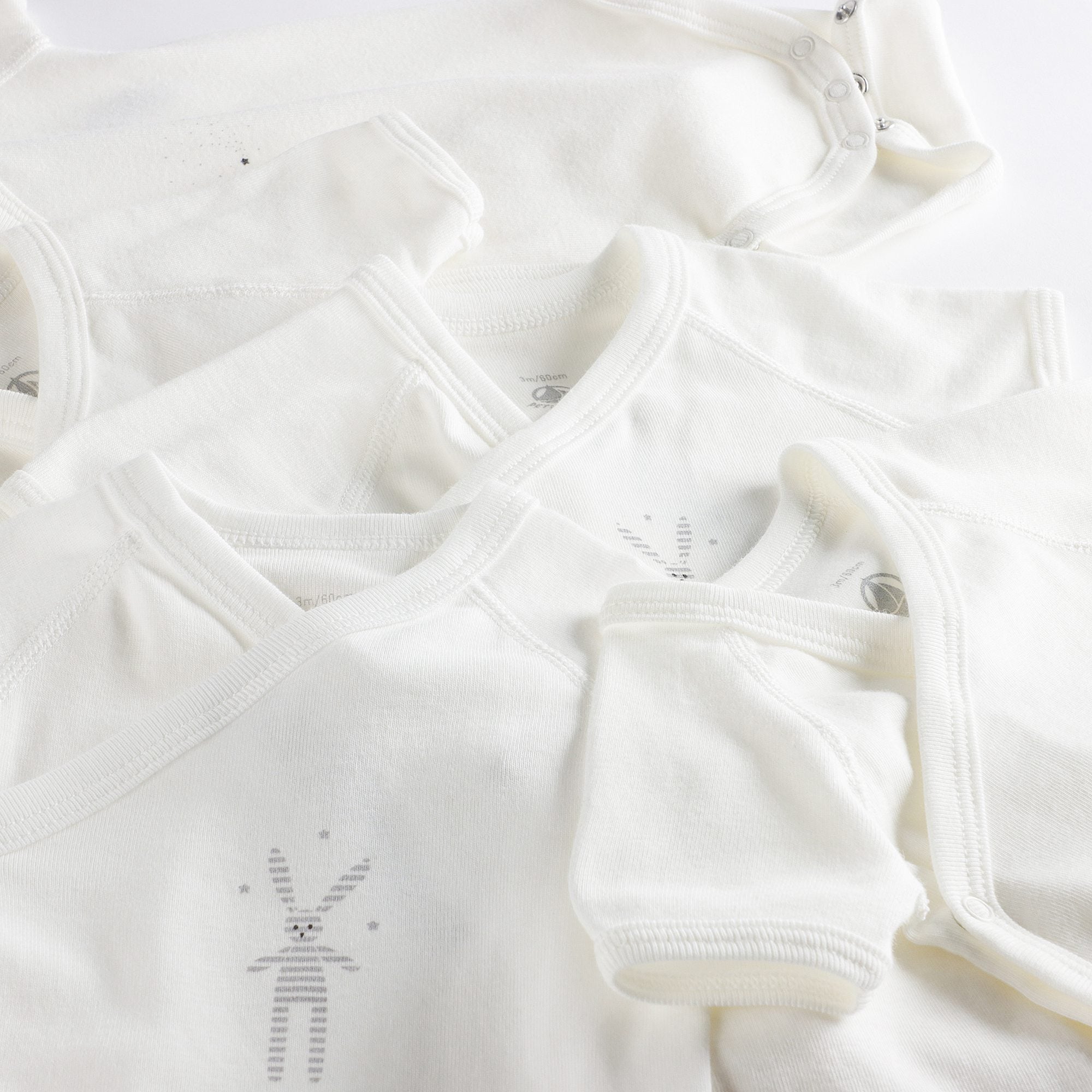 Baby Boys & Girls White Cotton Babysuit Set (5 Pack)