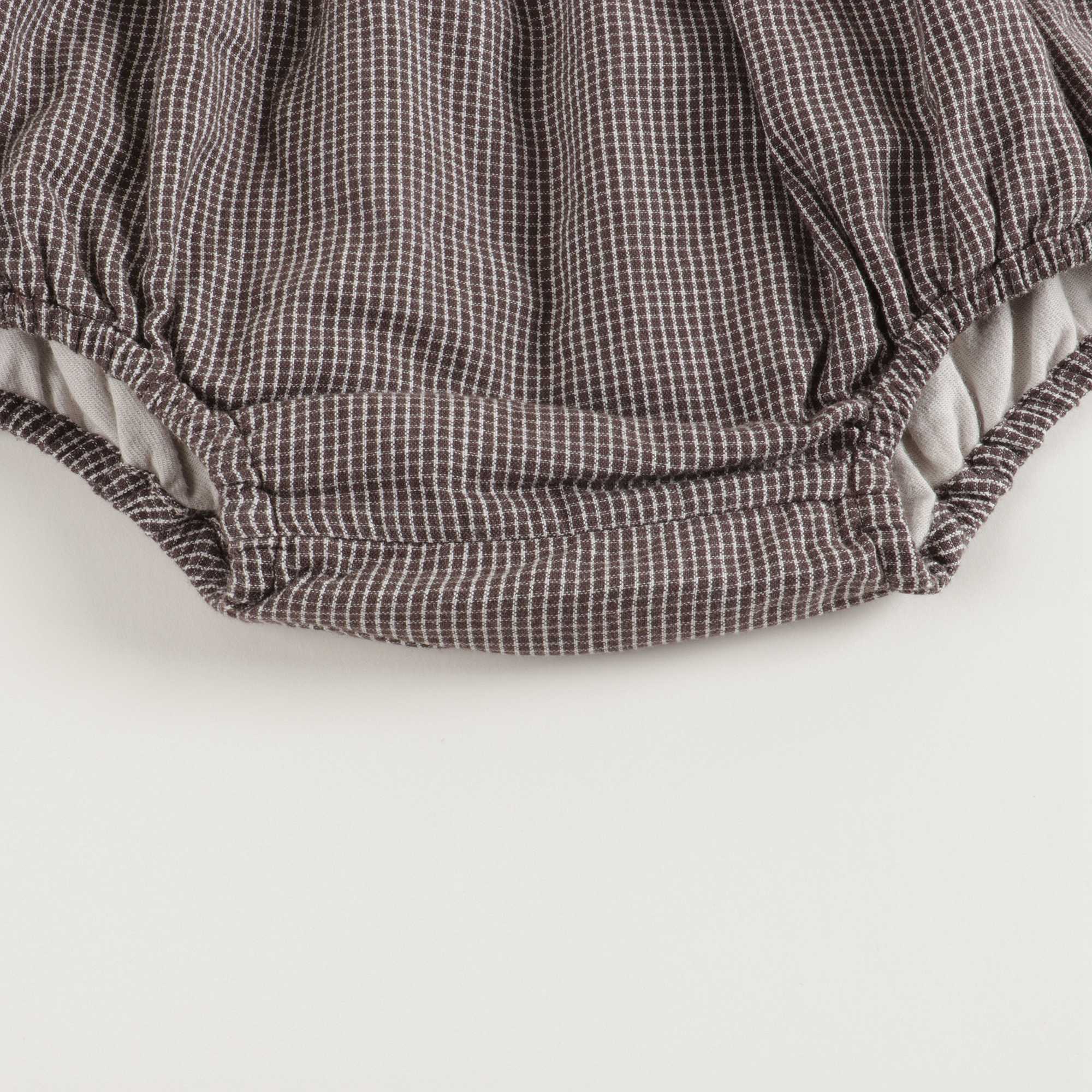 Baby Boys & Girls Brown Microcheck Cotton Shorts