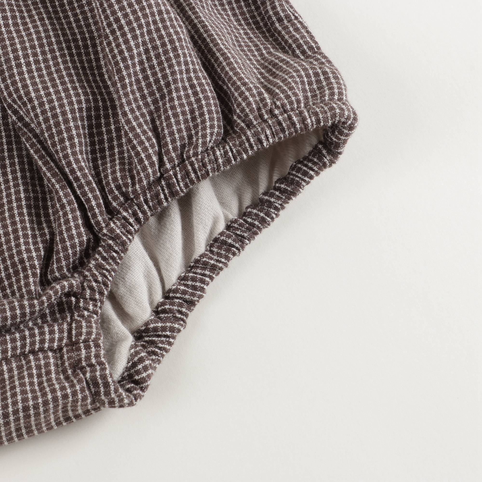 Baby Boys & Girls Brown Microcheck Cotton Shorts