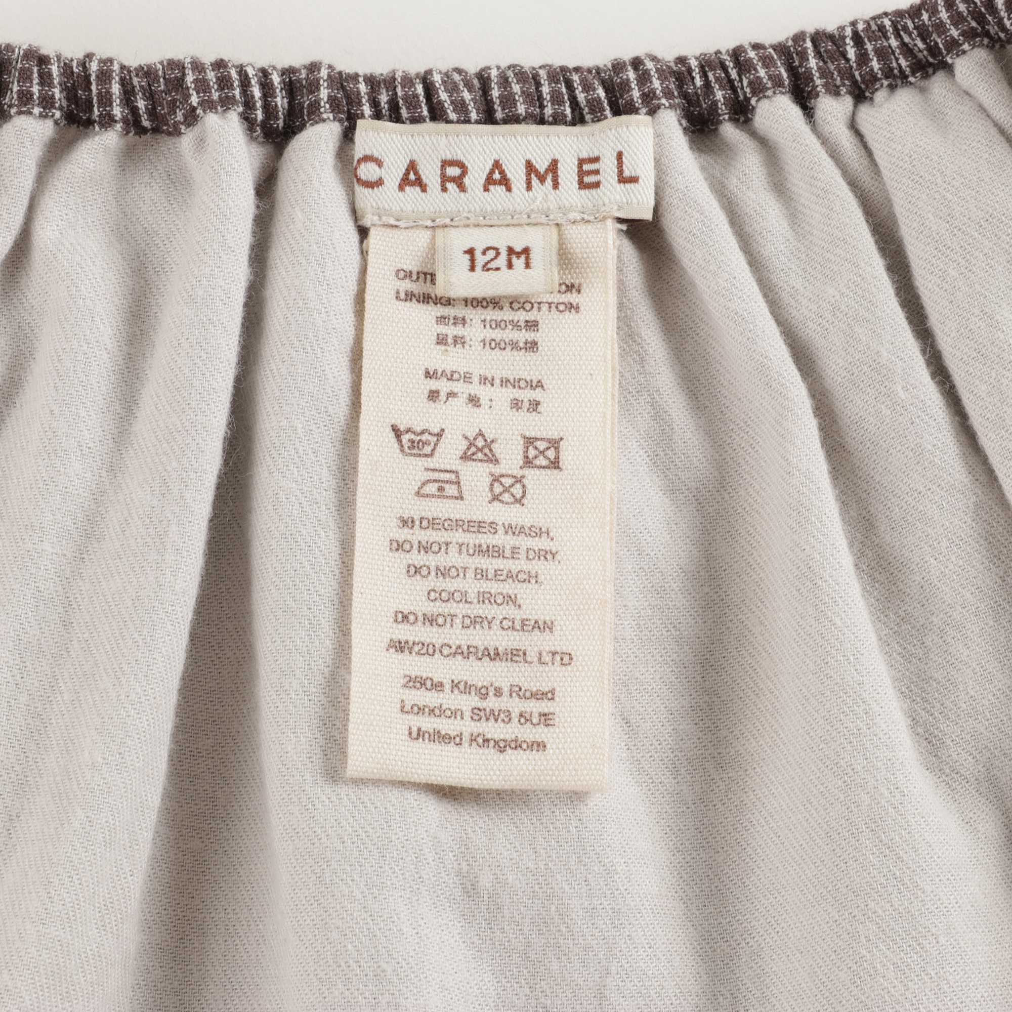 Baby Boys & Girls Brown Microcheck Cotton Shorts