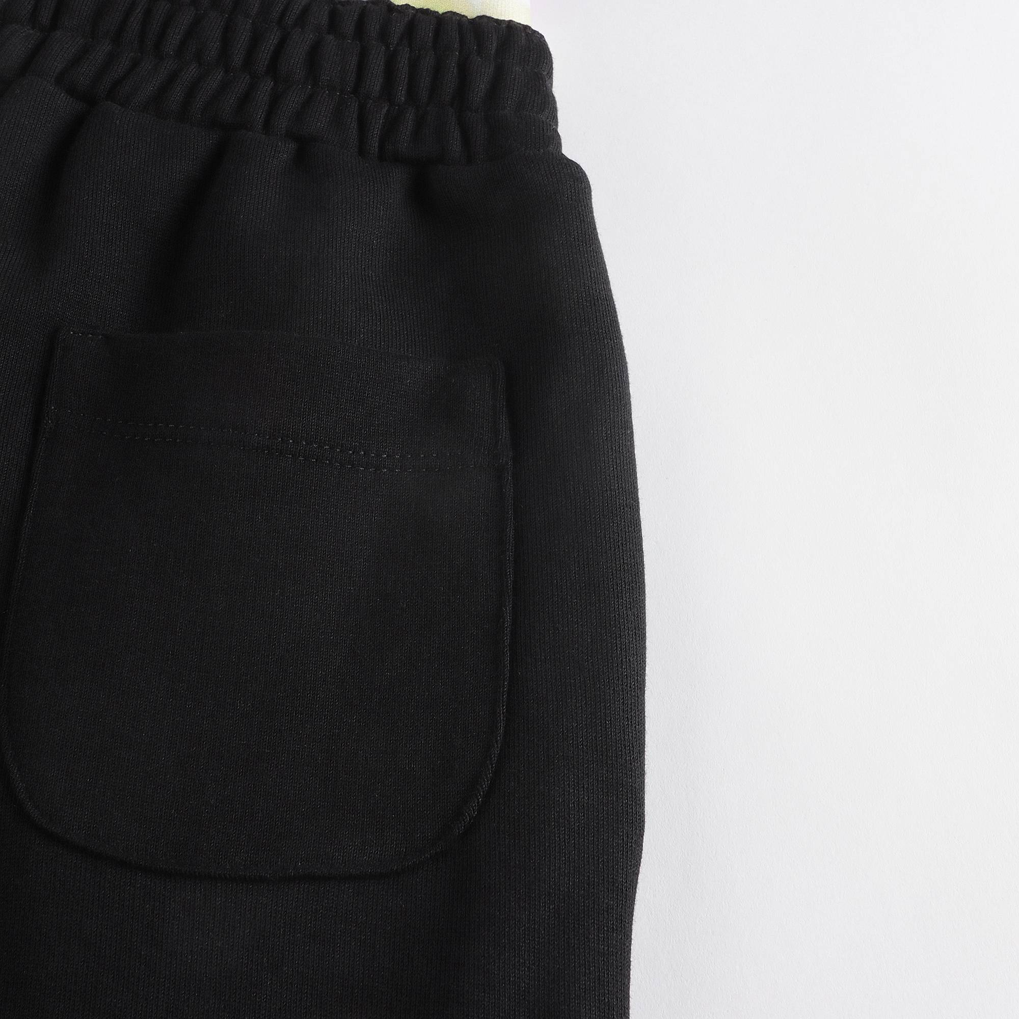 Boys & Girls Black Cotton Shorts