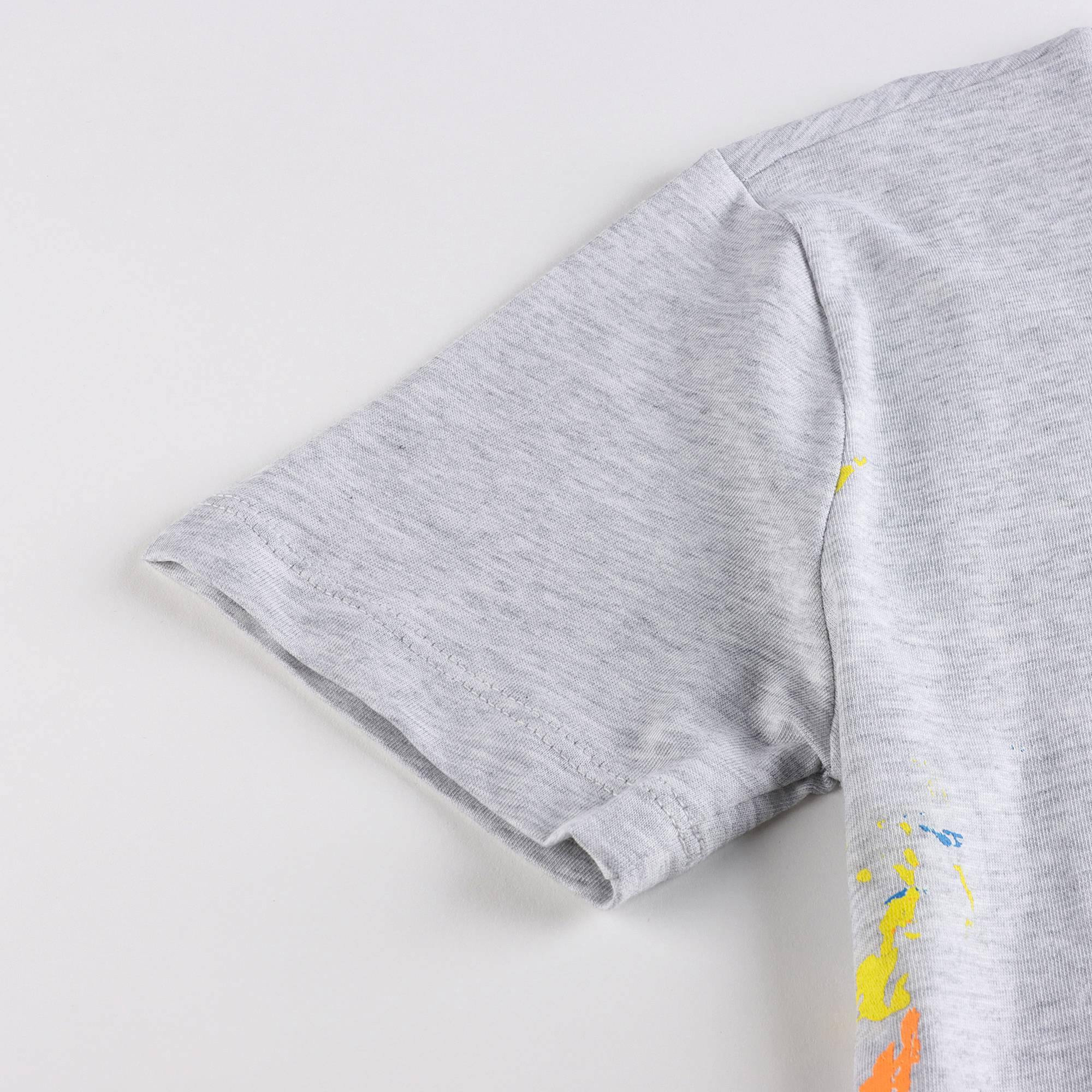 Boys & Girls Grey Cotton T-Shirt