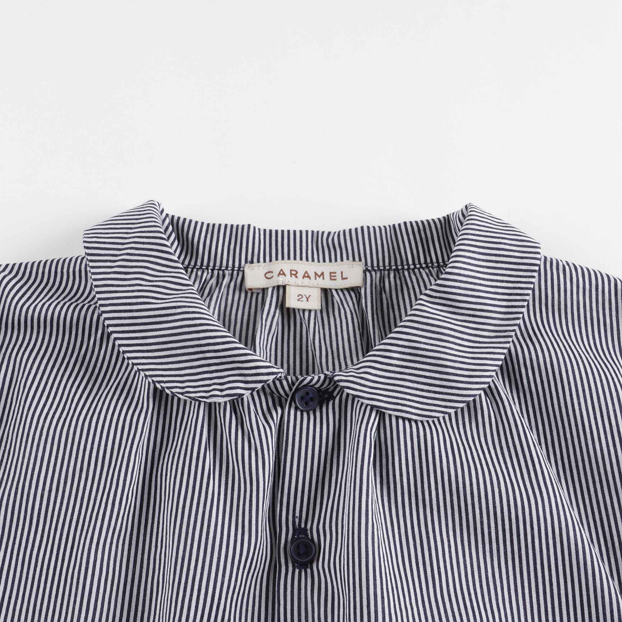 Baby Boys & Girls Navy Stripes Cotton Shirt