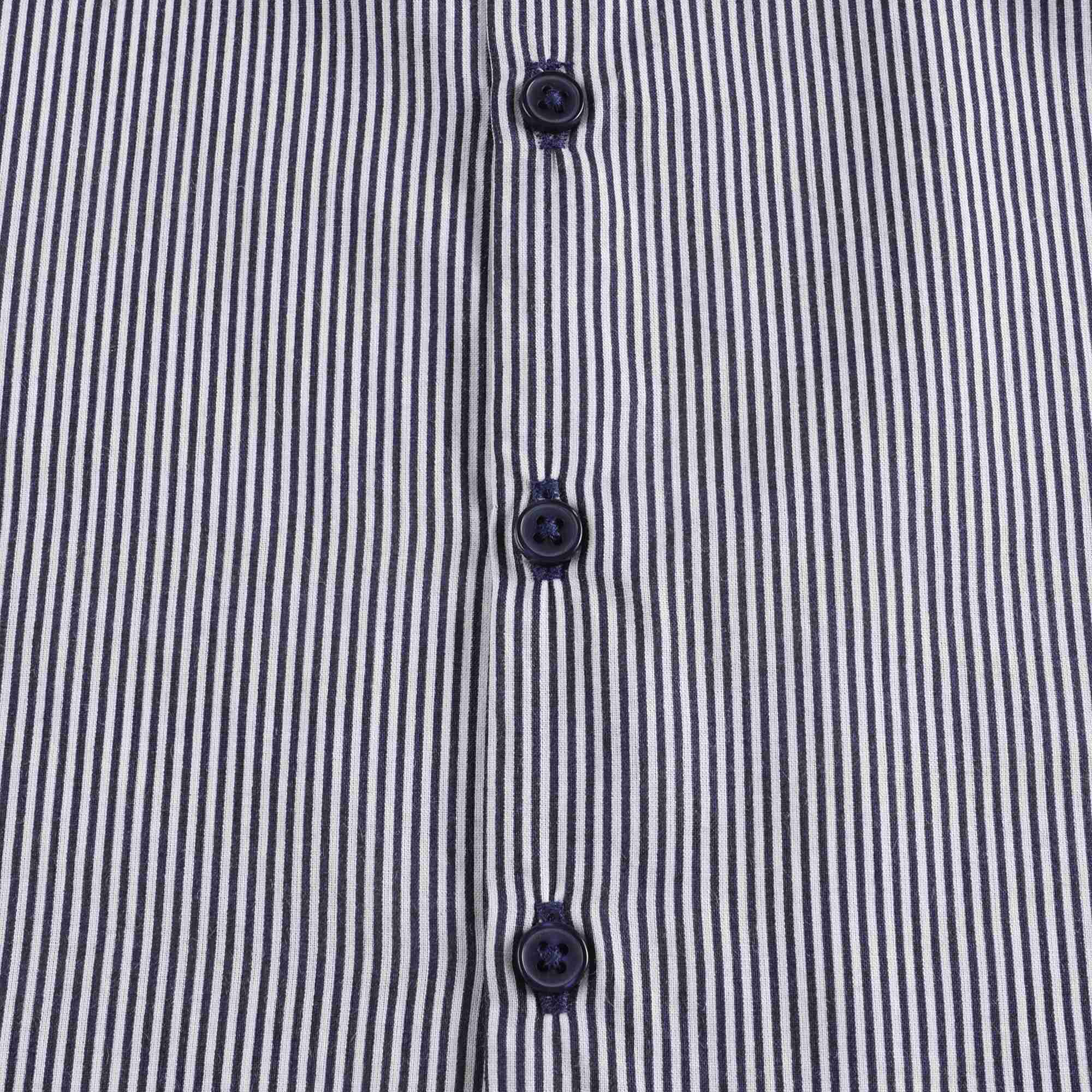 Baby Boys & Girls Navy Stripes Cotton Shirt