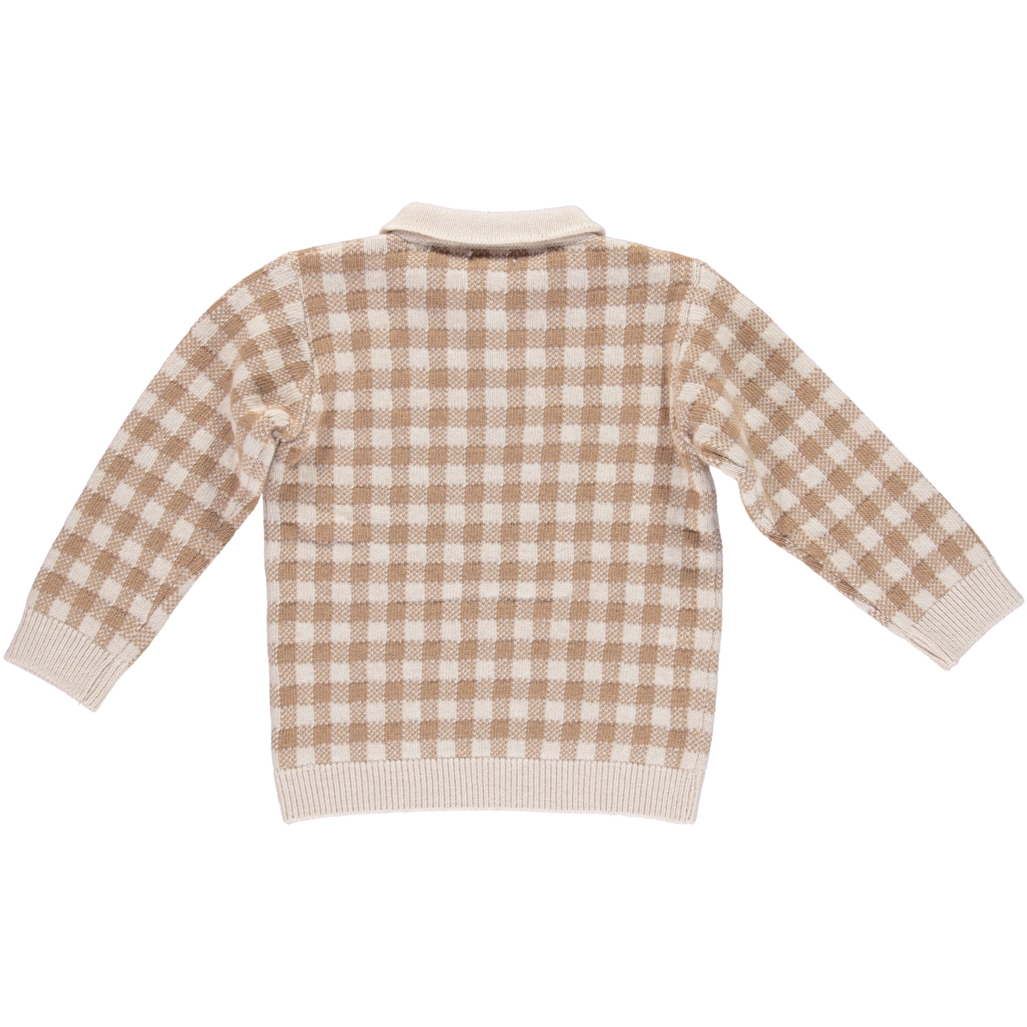 Girls Camel Check Wool Sweater