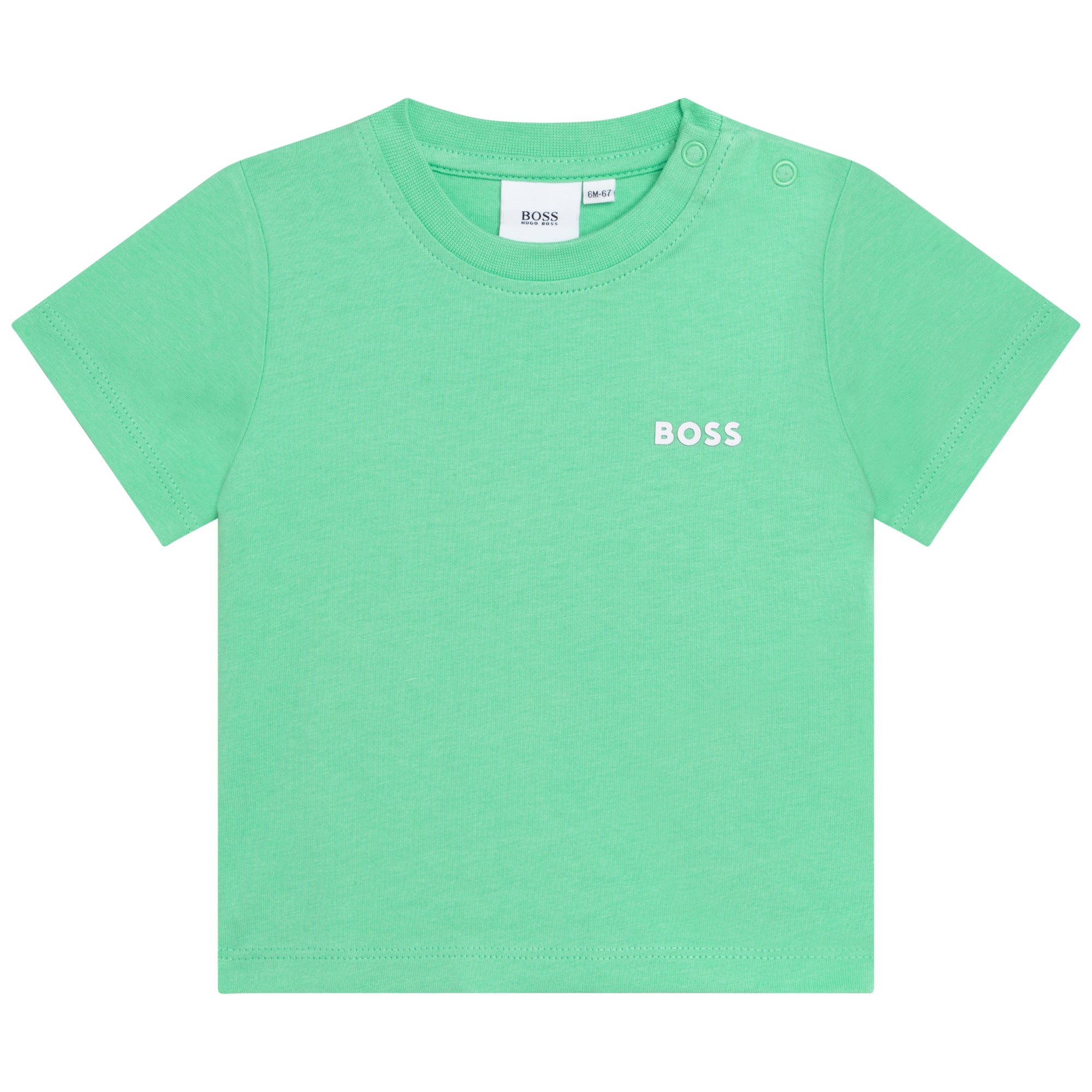 Baby Boys & Girls Green Logo Cotton T-Shirt