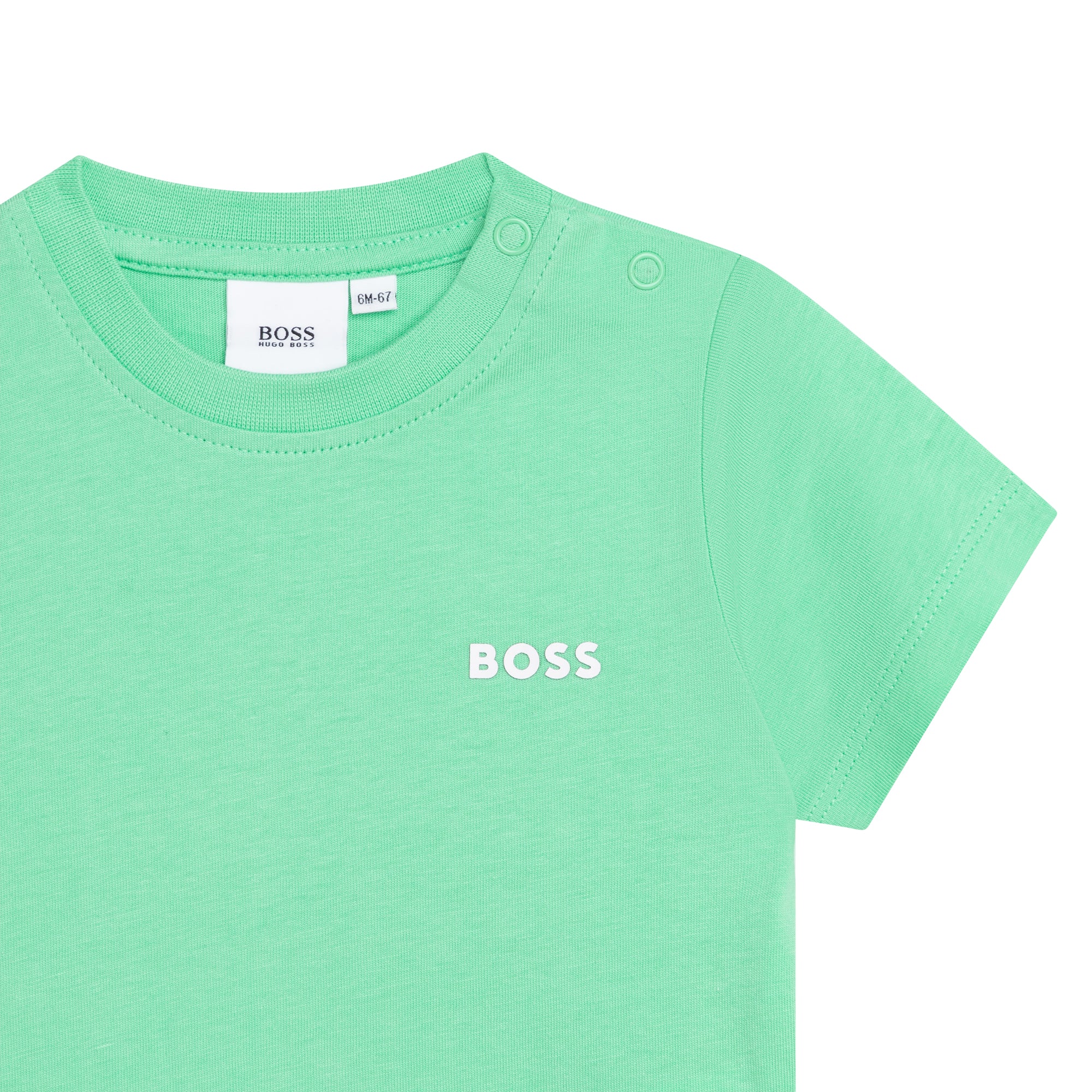 Baby Boys & Girls Green Logo Cotton T-Shirt